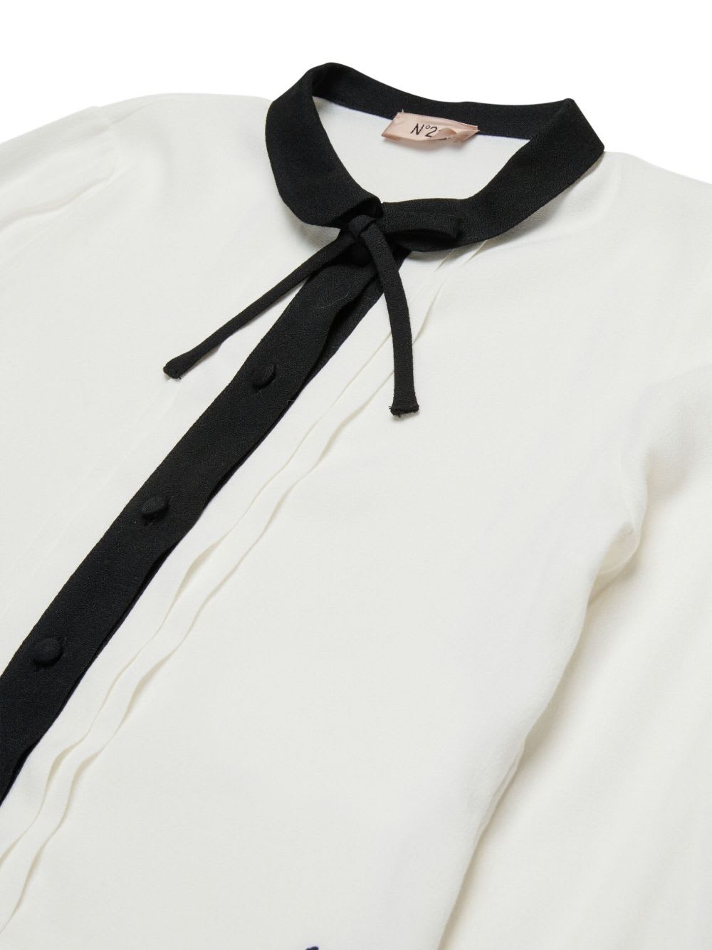 N°21 Nº21 Kids Shirt With Bow Tie In White