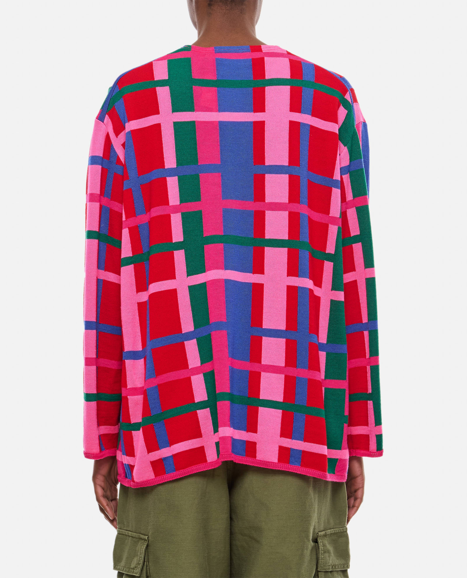 Shop Comme Des Garçons Check Patterned Sweater In Multicolour