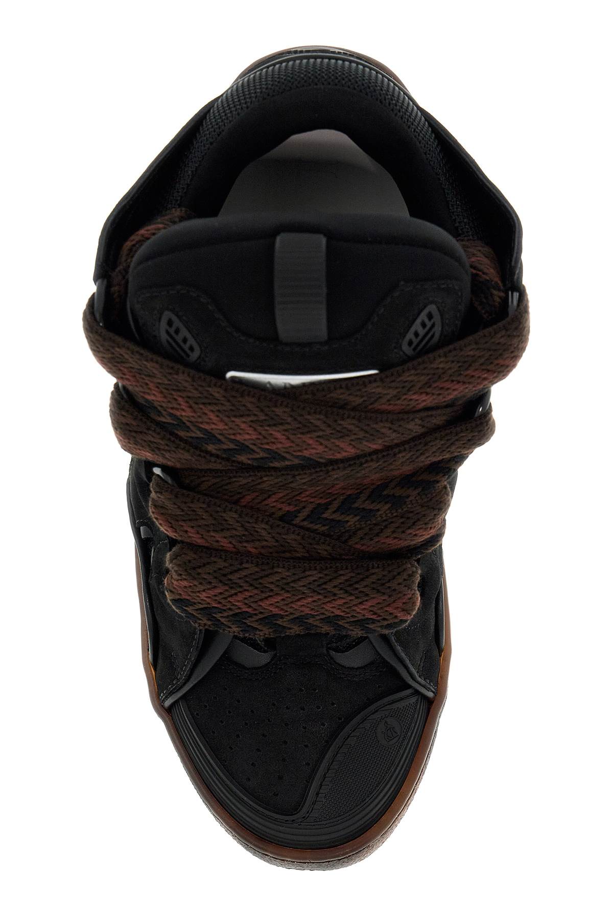 Shop Lanvin Curb Sneakers In Marron Foncé/marron (black)