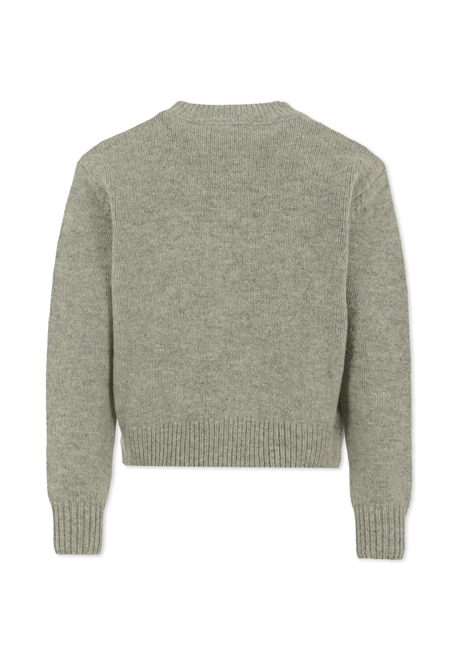 Marni Grey Sweater For Girl With Face In Gray