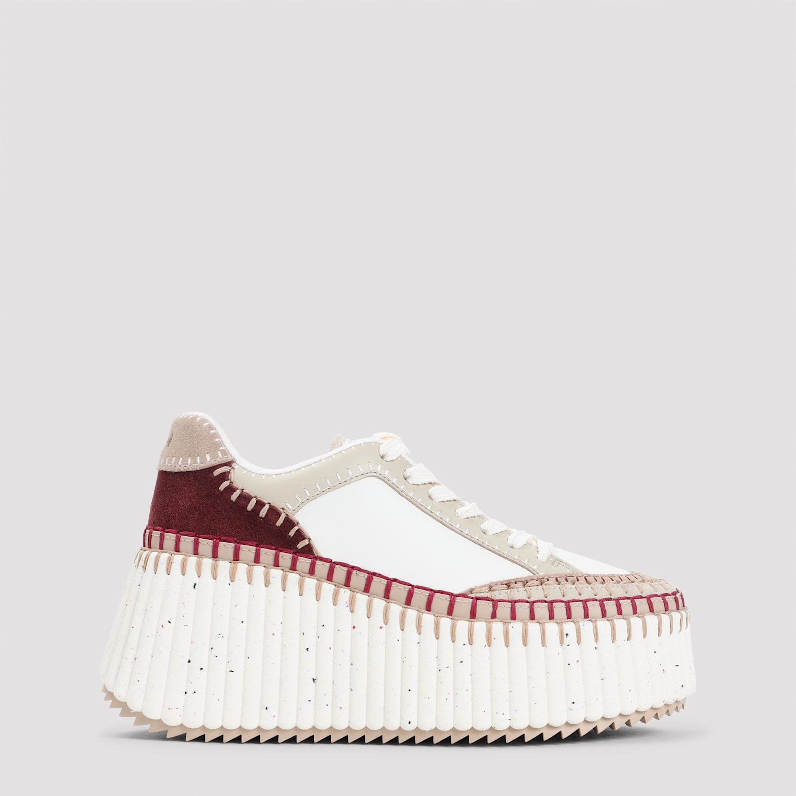 Chloé Nama Platform Sneakers In White