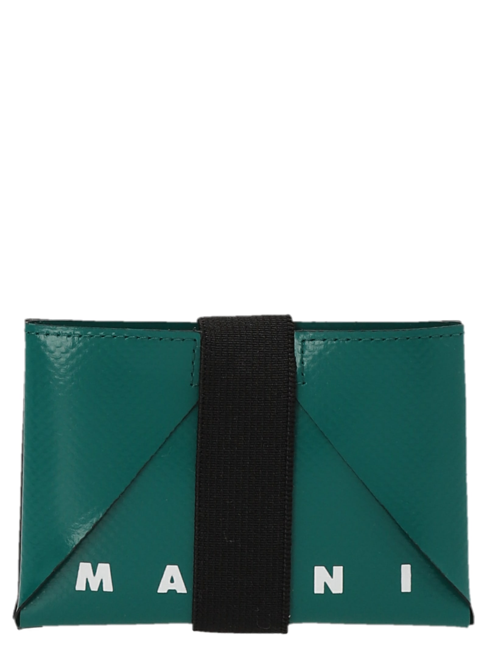 Helmut Lang Off White Textured Leather Wallet with Rubber Band