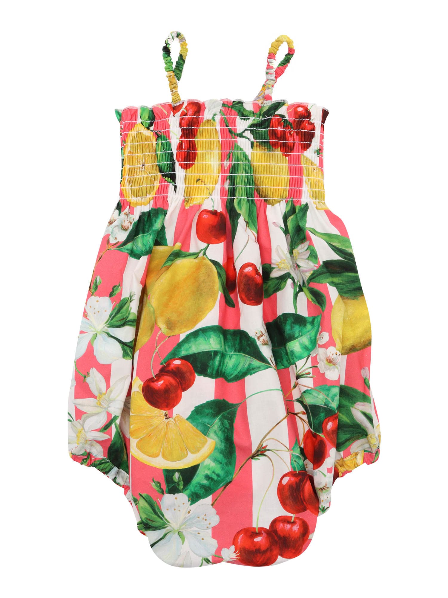 Shop Dolce & Gabbana D&g Colorful Romper In Yellow