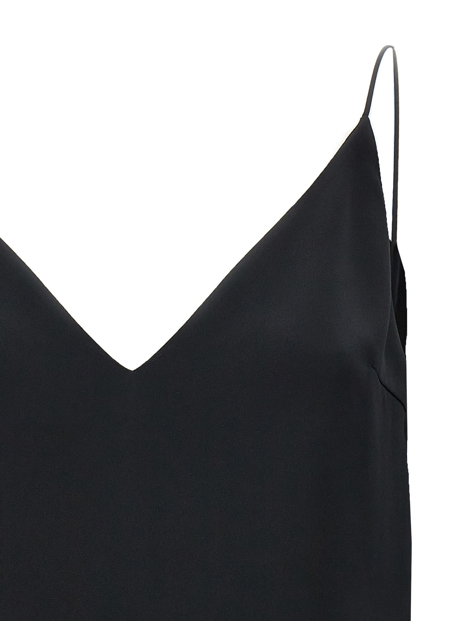 Shop Saint Laurent Silk Cropped Top In Black