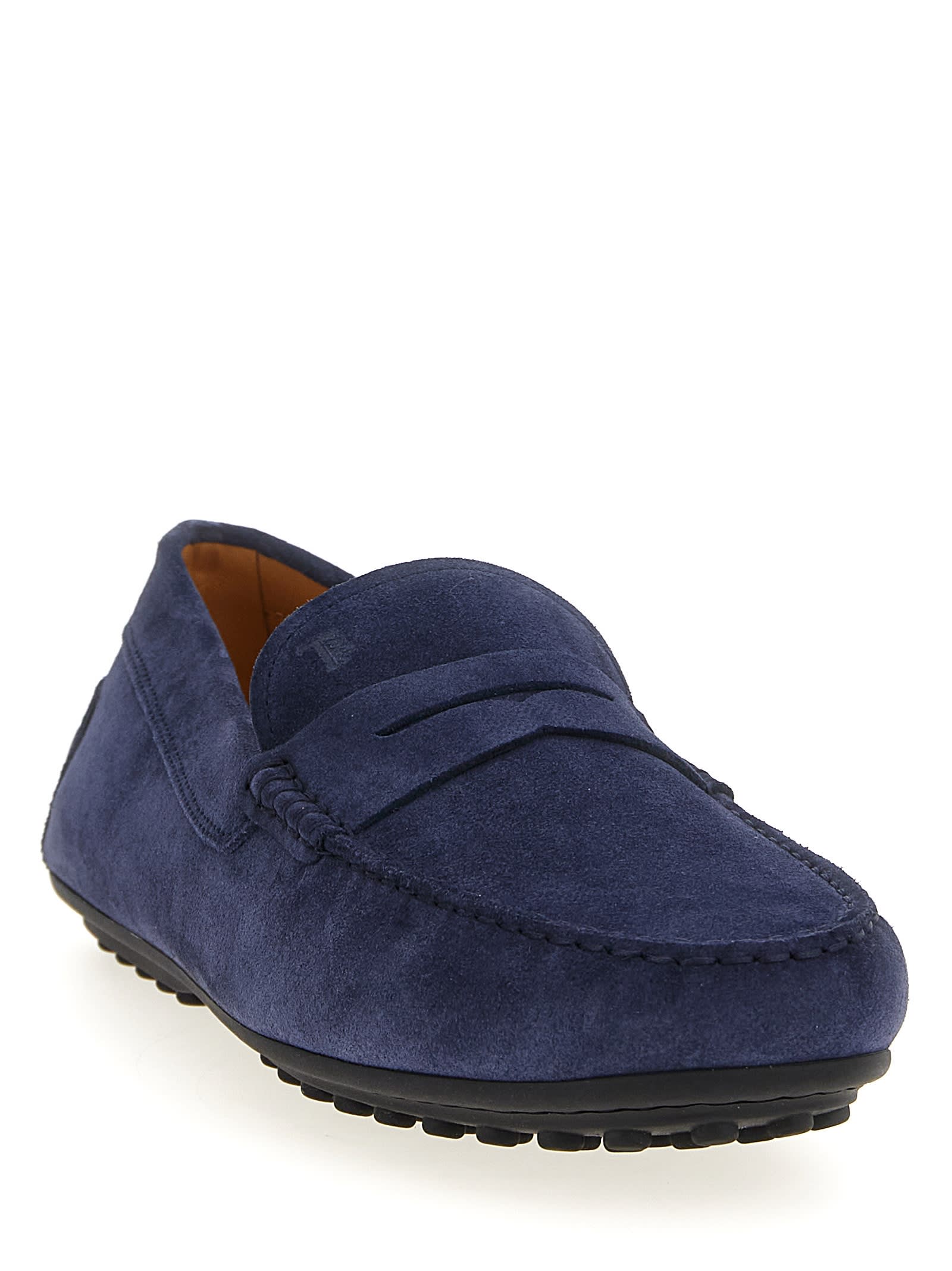 Tod's Suede Leather Gommino Driver Loafers Tods In Blue