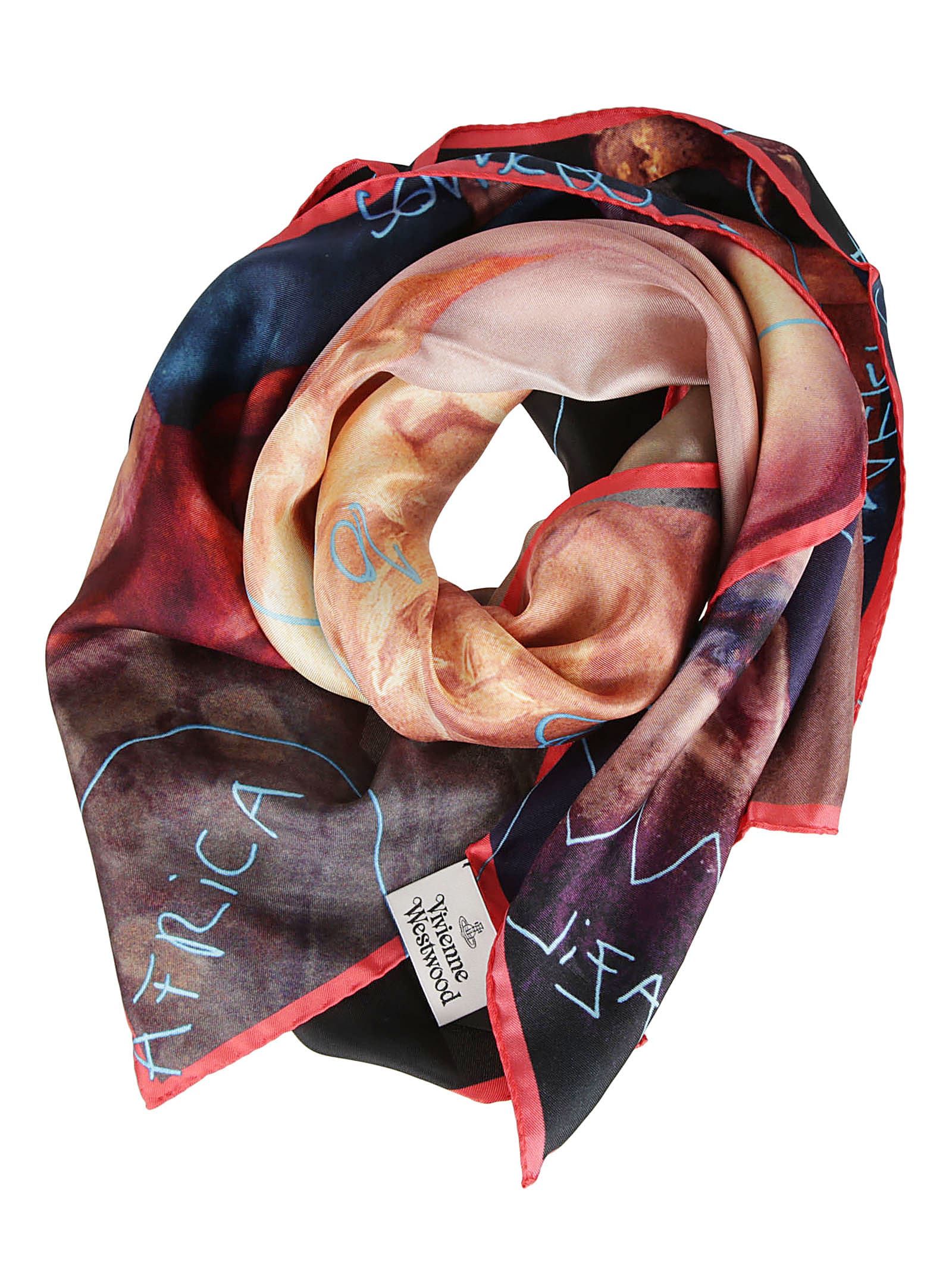 Shop Vivienne Westwood All-over Printed Scarf In Coral Red