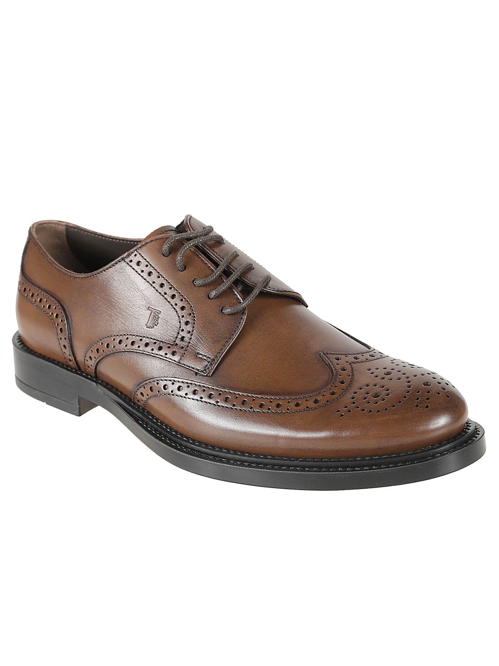 Shop Tod's Bucature Derby Shoes In Cocoa