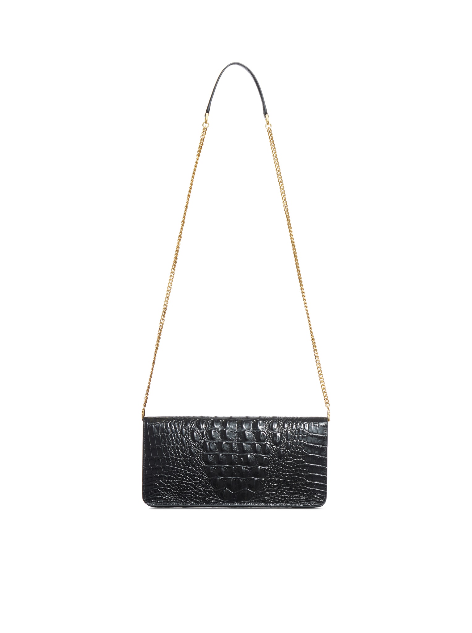 Shop Tom Ford Shiny 3d Embossed Croc E/w Shoulder Bag In Lack