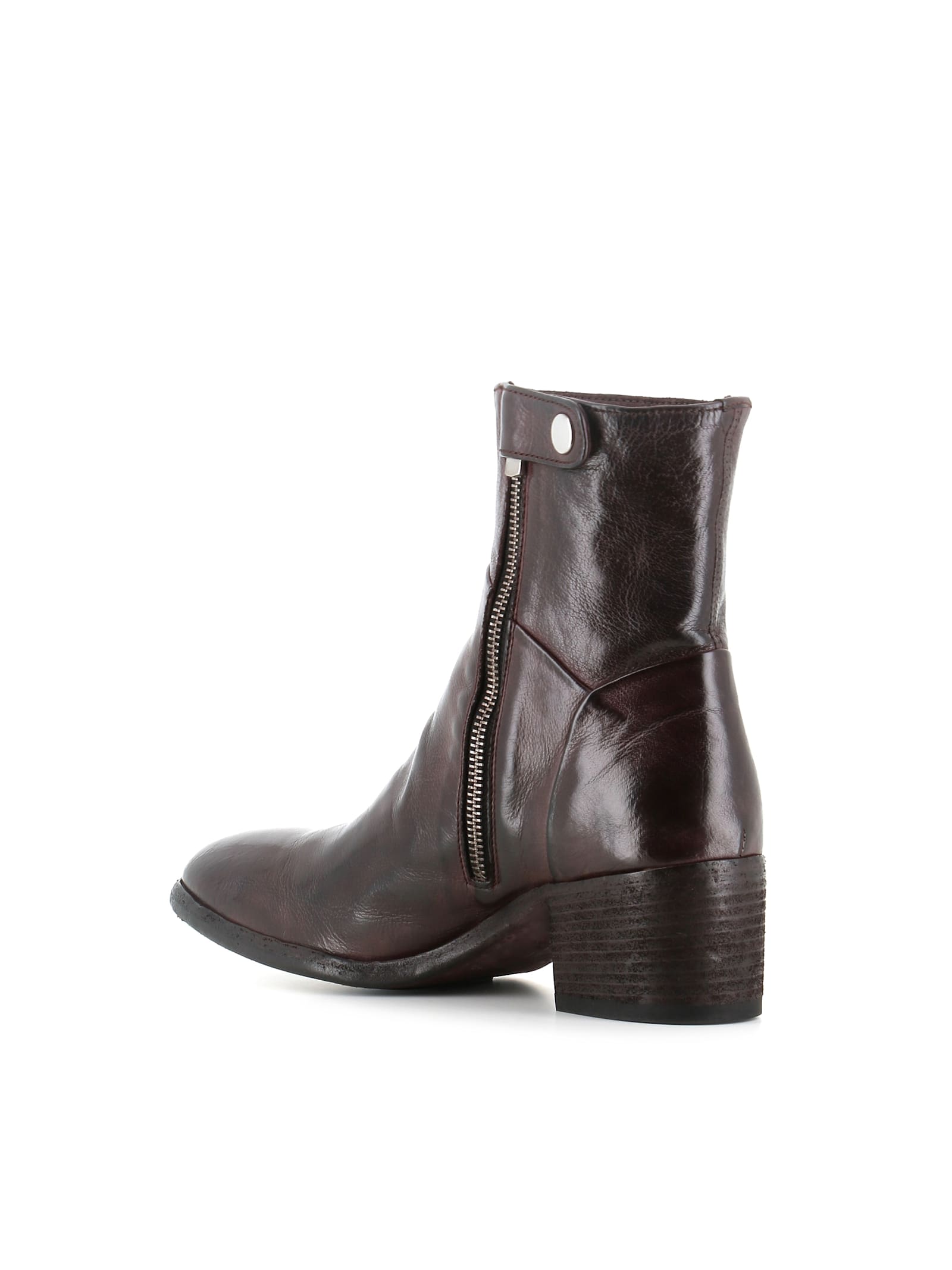 Officine Creative Zipped Block-heel Boots In Brown