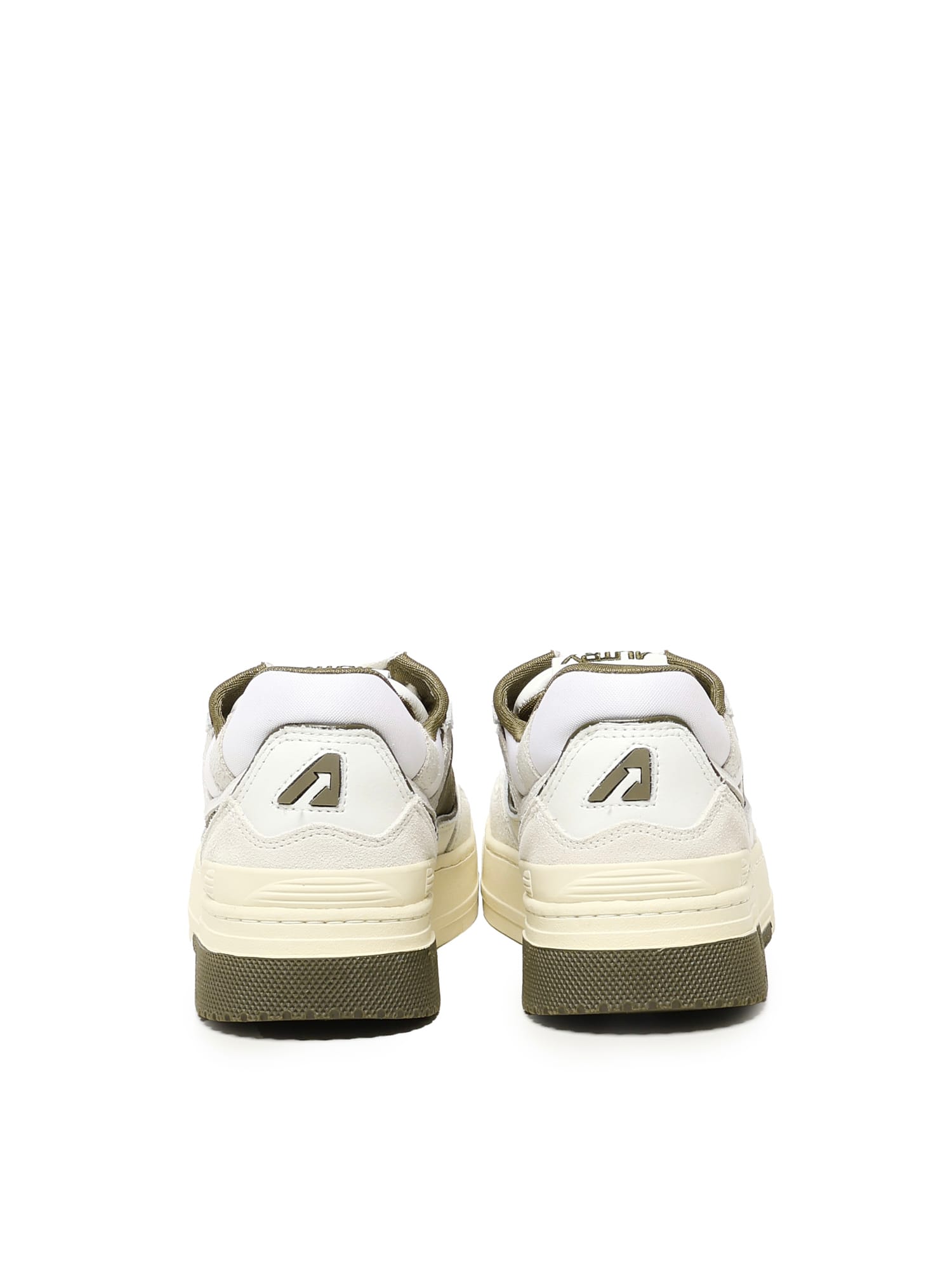 Autry Leather Panelled Trainers In Multi