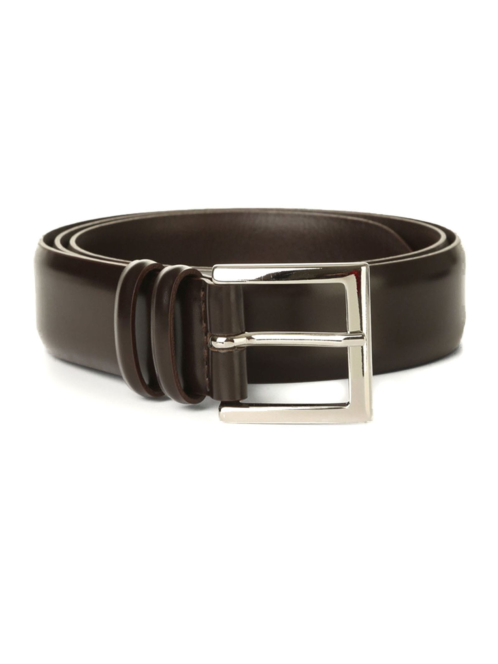 Orciani Dark Brown Calf Classic Leather Belt