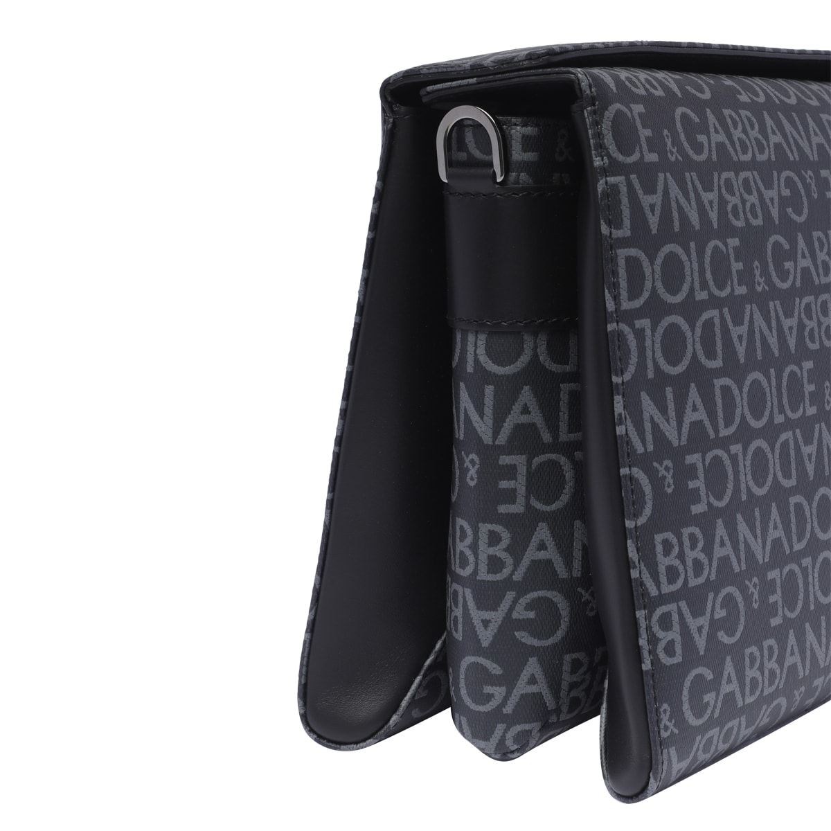 Shop Dolce & Gabbana Jacquard Shoulder Bag In Black