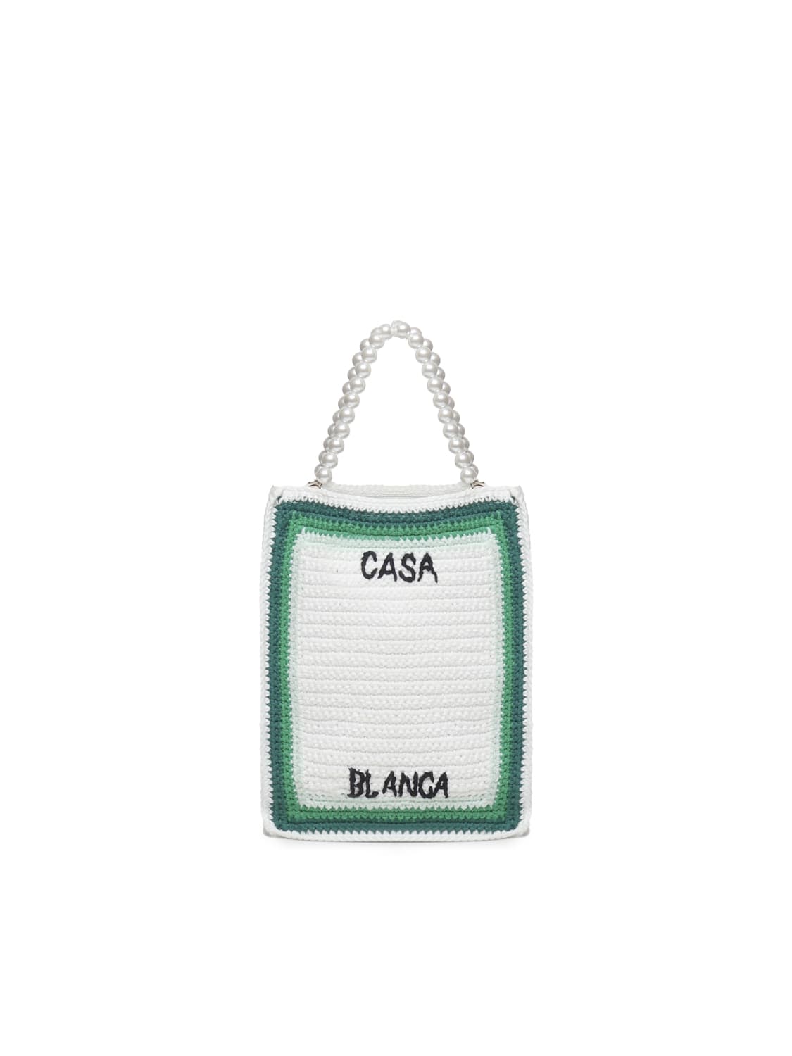 Shop Casablanca Crochet Logo Tote Bag In Green