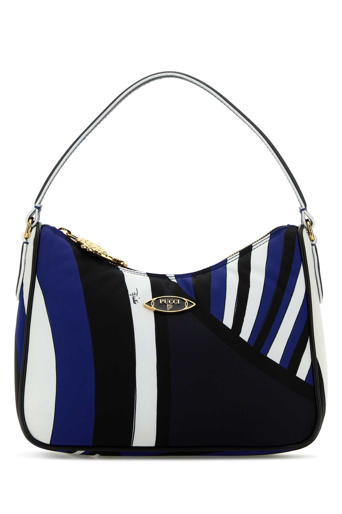 Shop Pucci Printed Nylon Yummy Shoulder Bag In Navy