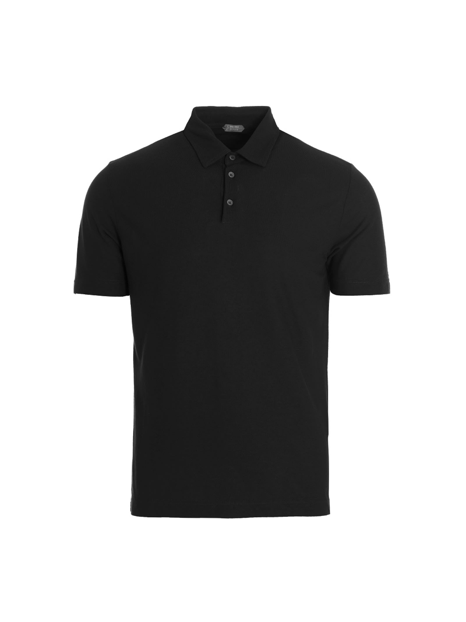 Shop Zanone Ice Cotton Polo Shirt In Black