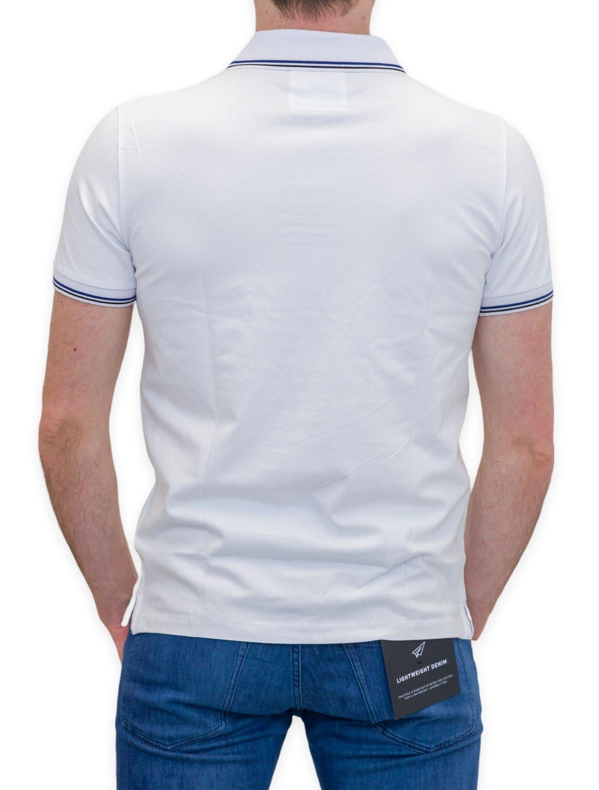 Shop Emporio Armani Logo Printed Short Sleeved Polo Shirt In White