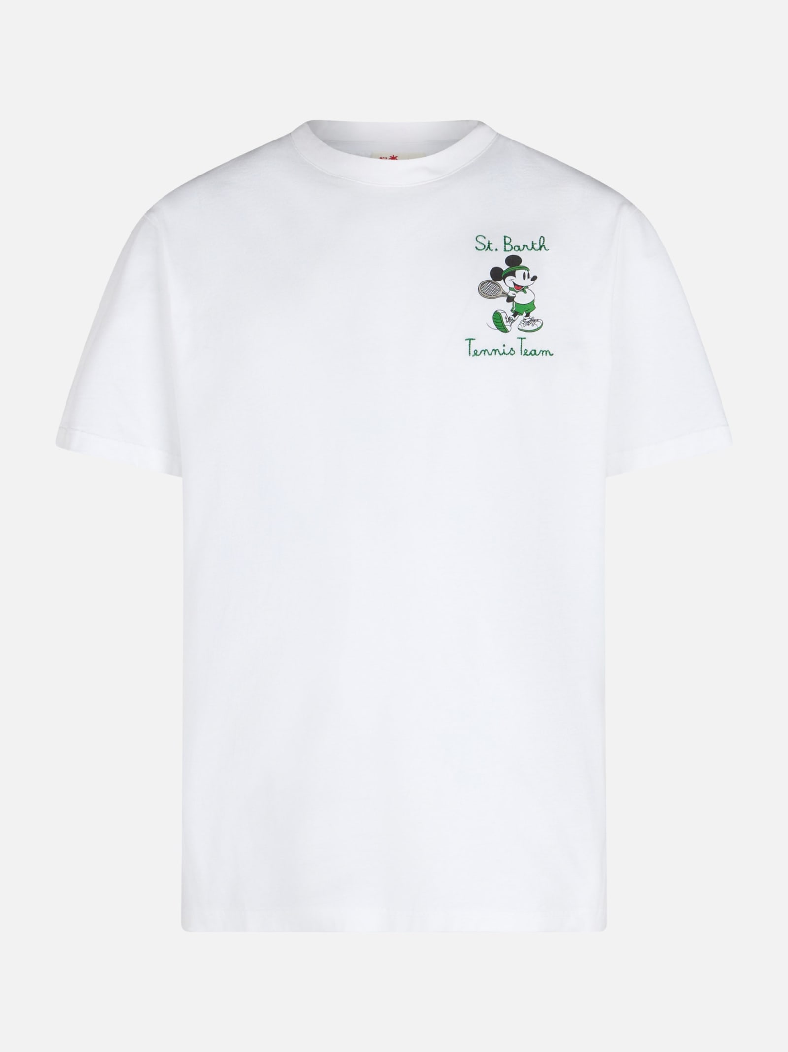 MC2 SAINT BARTH MAN COTTON T-SHIRT WITH MICKEY MOUSE PRINT AND EMBROIDERY DISNEY SPECIAL EDITION
