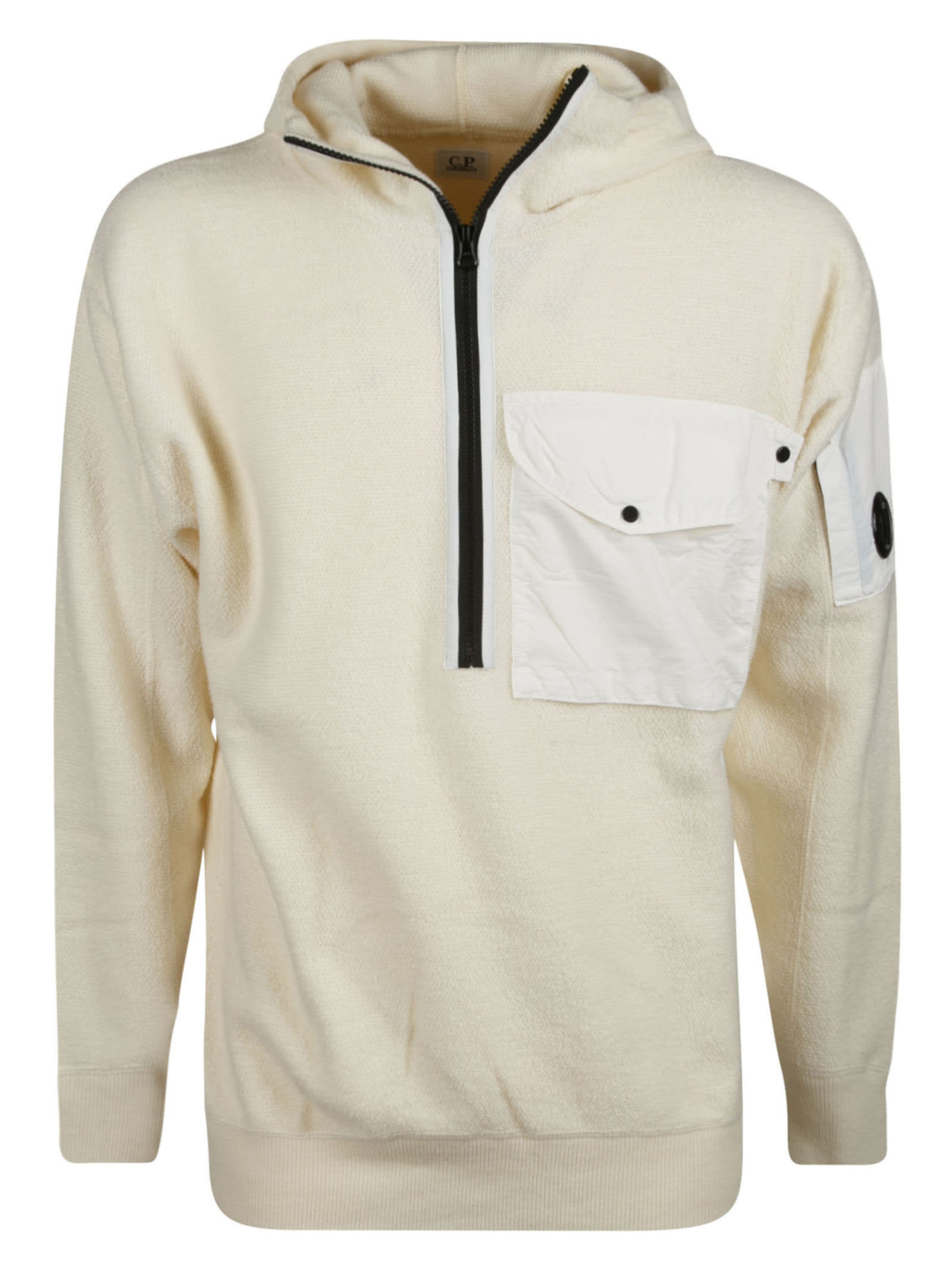 C.P. Company Patched Pocket Hooded Zip Sweater