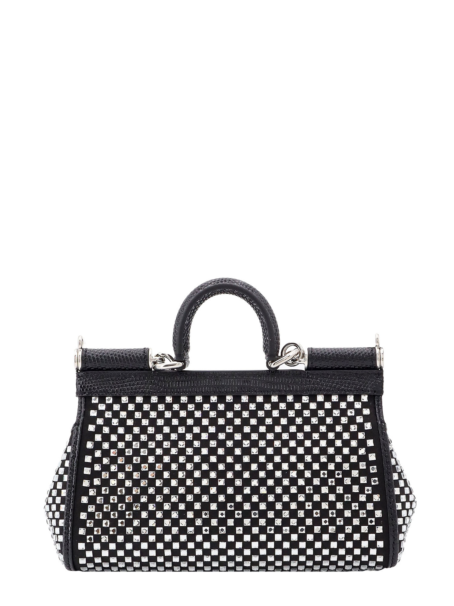 Shop Dolce & Gabbana Sicily Handbag In Black/silver