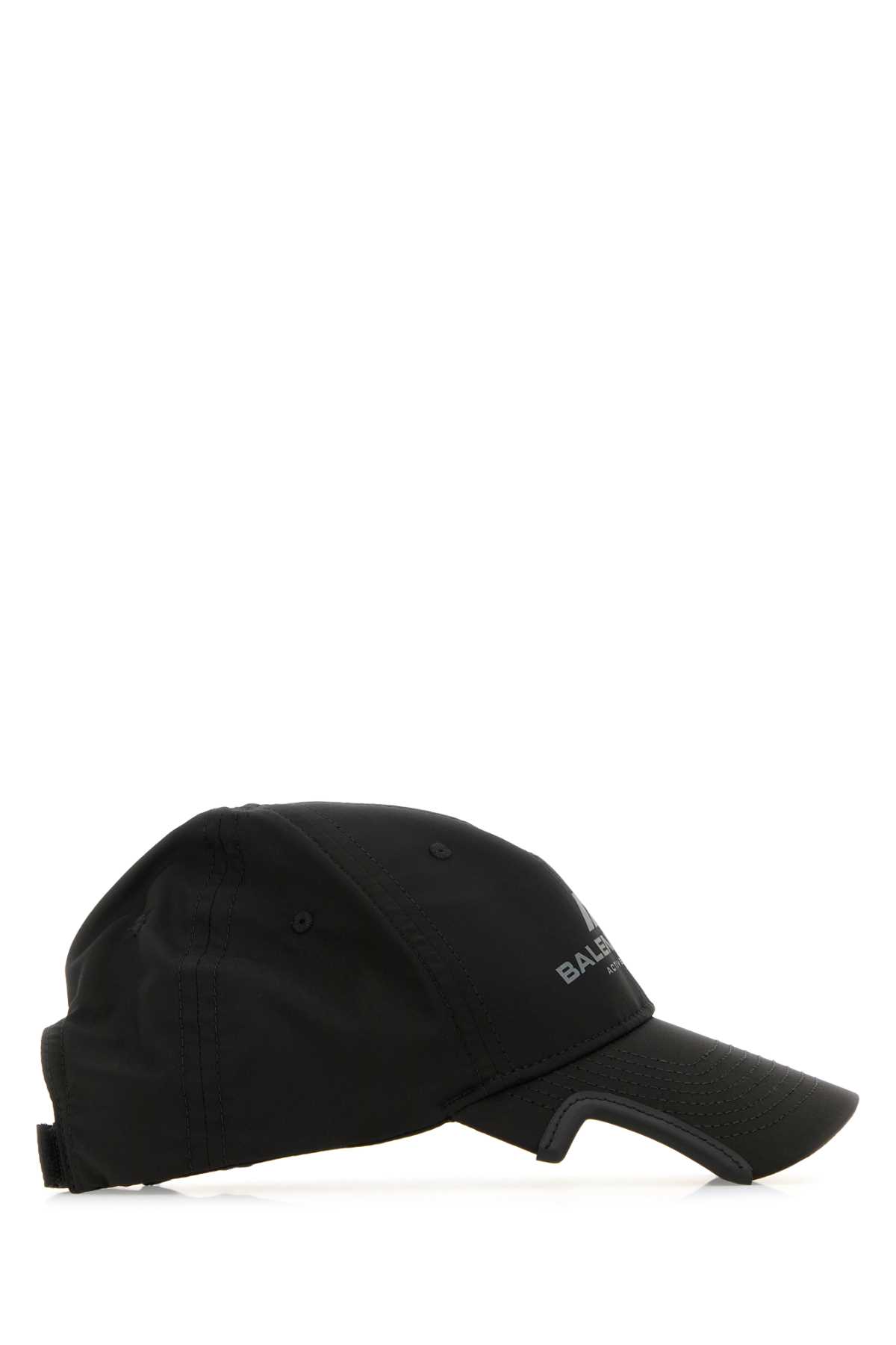 Shop Balenciaga Black Polyester Baseball Cap In Blackreflective