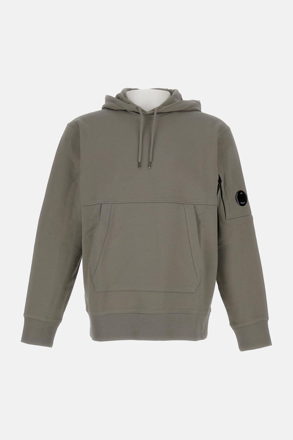 C.p. Company Diagonal Raised Fleece Hooded Sweatshirt In Gray