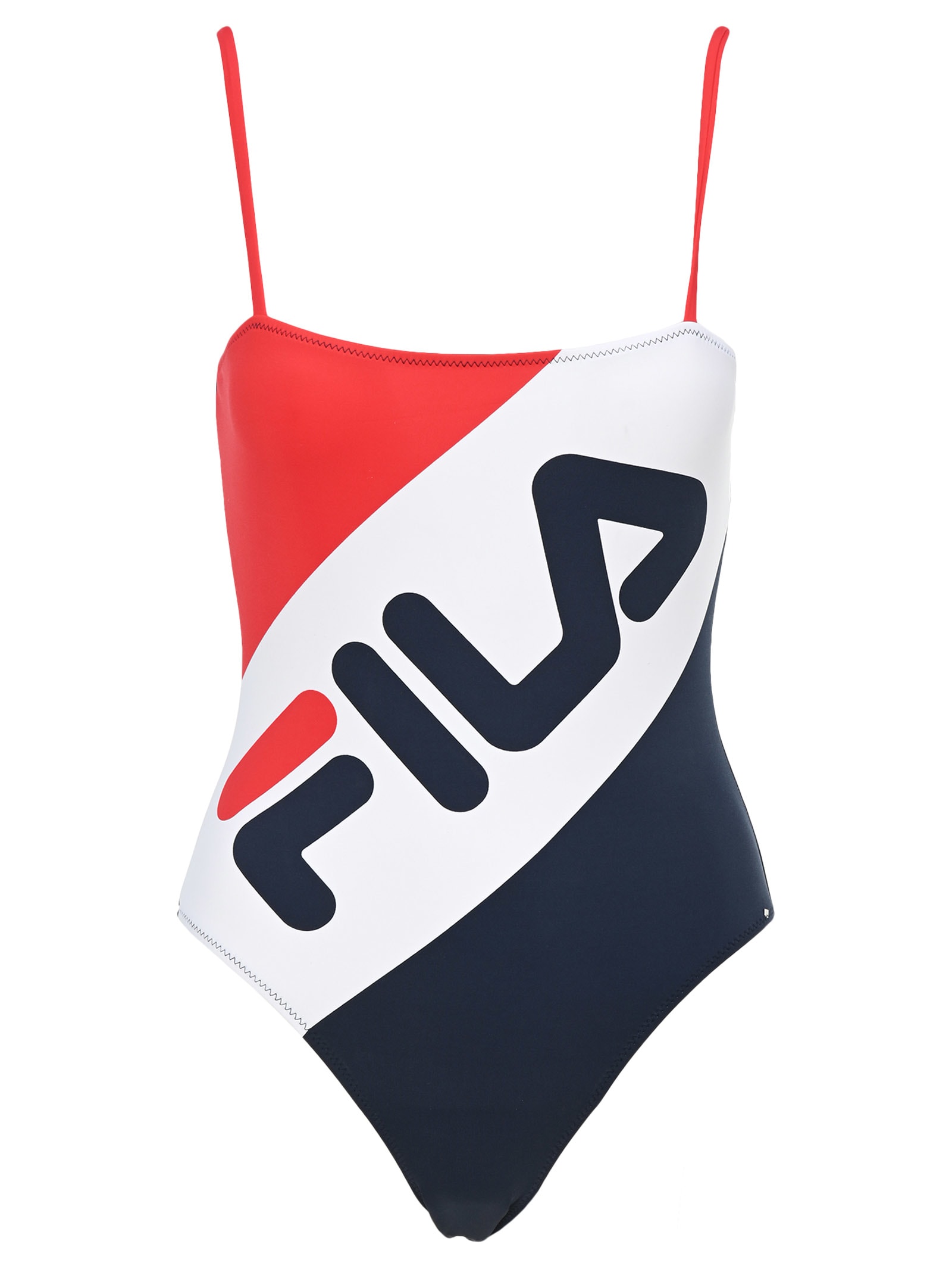 Fila Striped Logo Swimsuit In Red White Blue | ModeSens