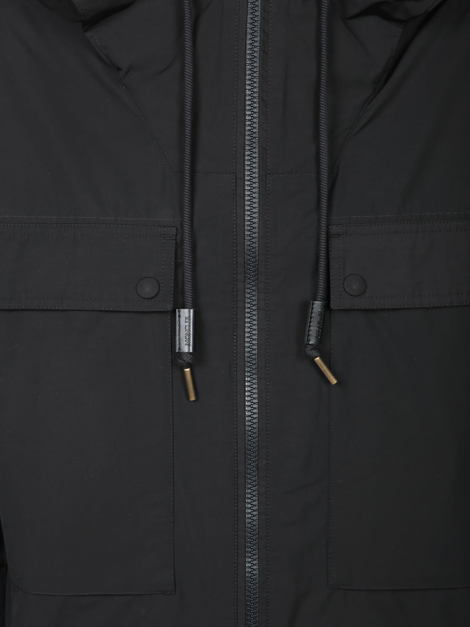 Moncler Snap Button Pockets Hooded Parka With Elasticated Cuffs
