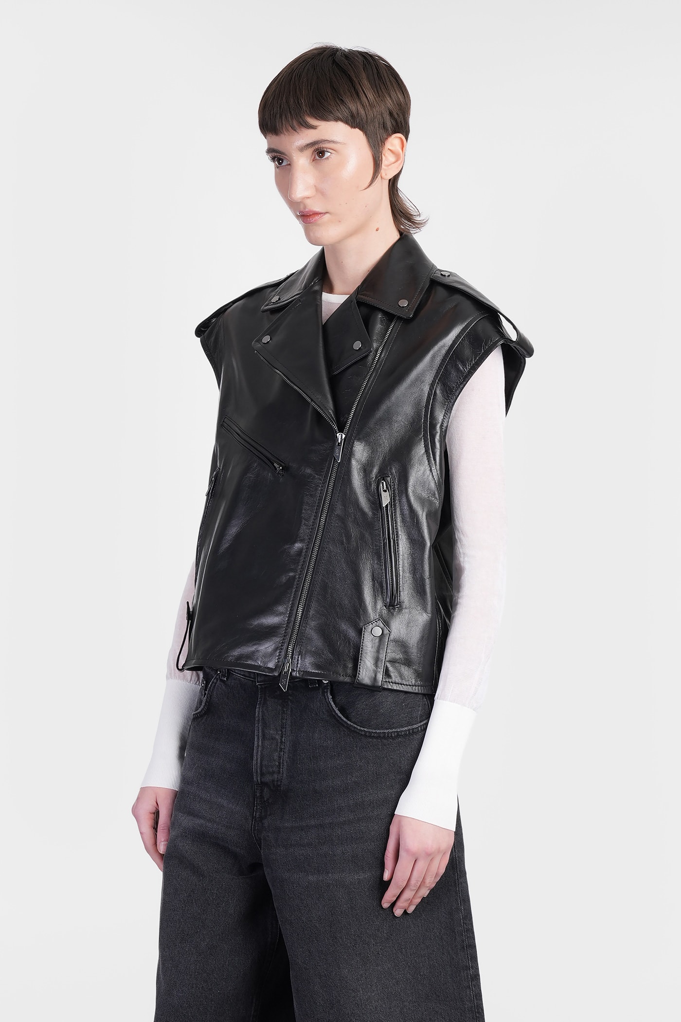 Salvatore Santoro Biker Jacket In Black Leather