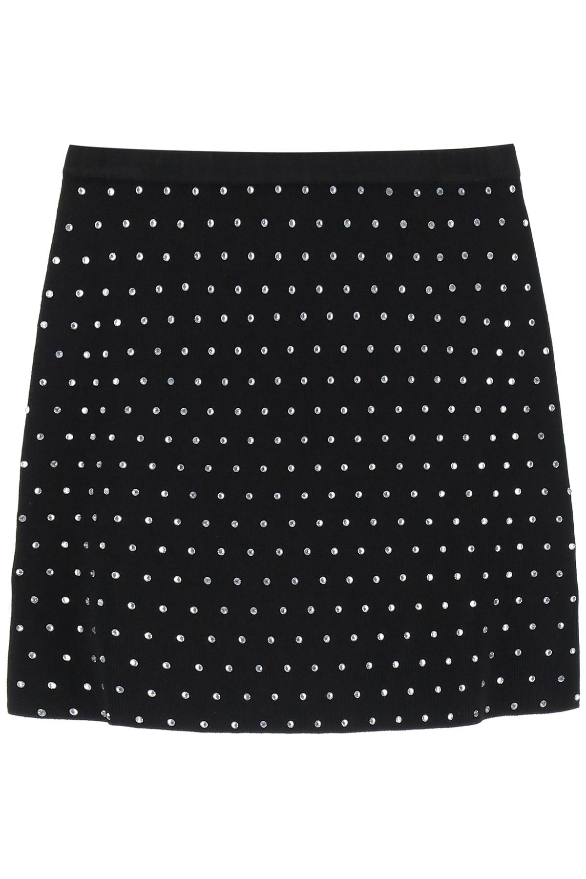 Shop Giuseppe Di Morabito Rhinestone Knitted Mini Skirt In Black (black)