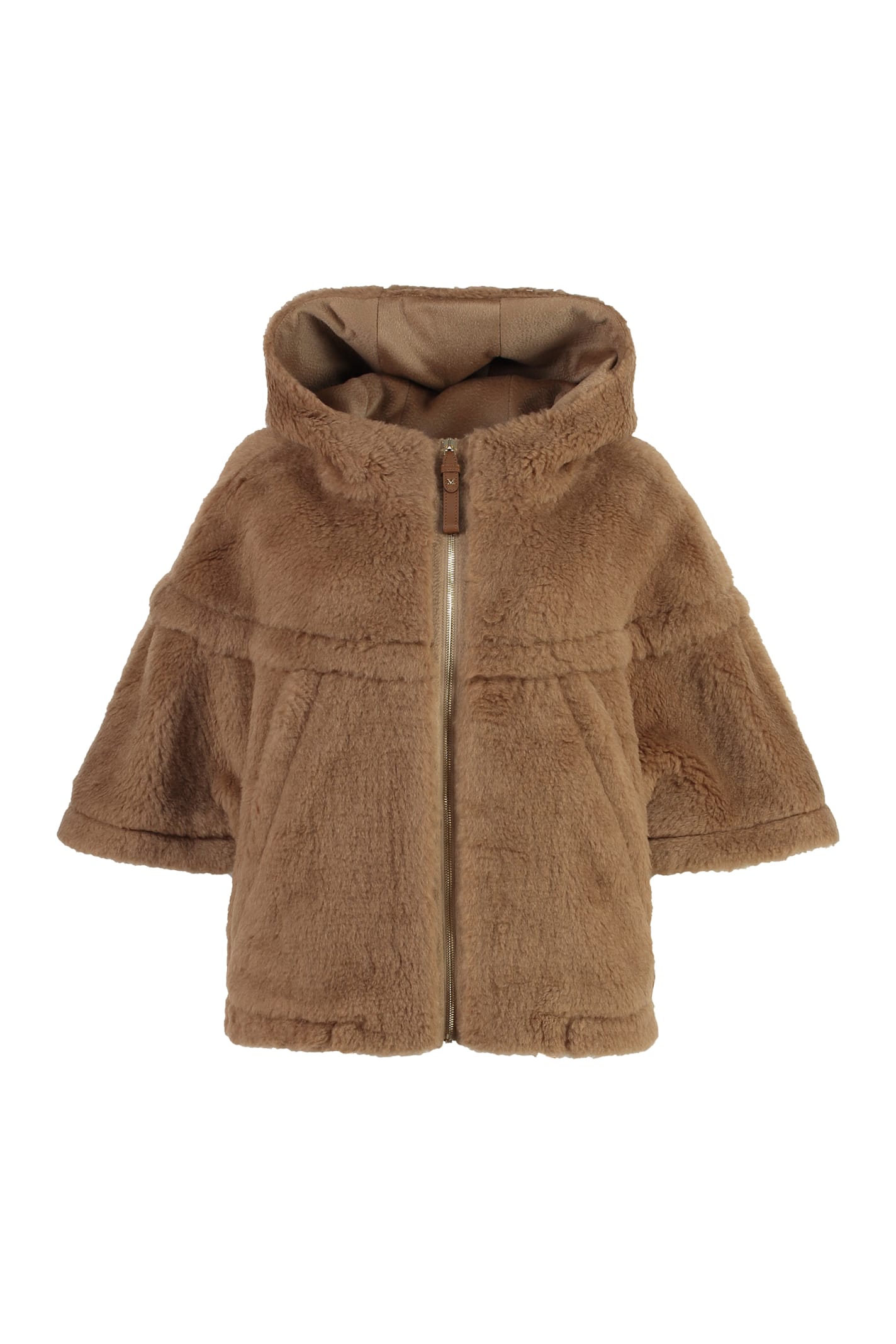 Shop Max Mara Petalo Vegan Fur Jacket In Camel