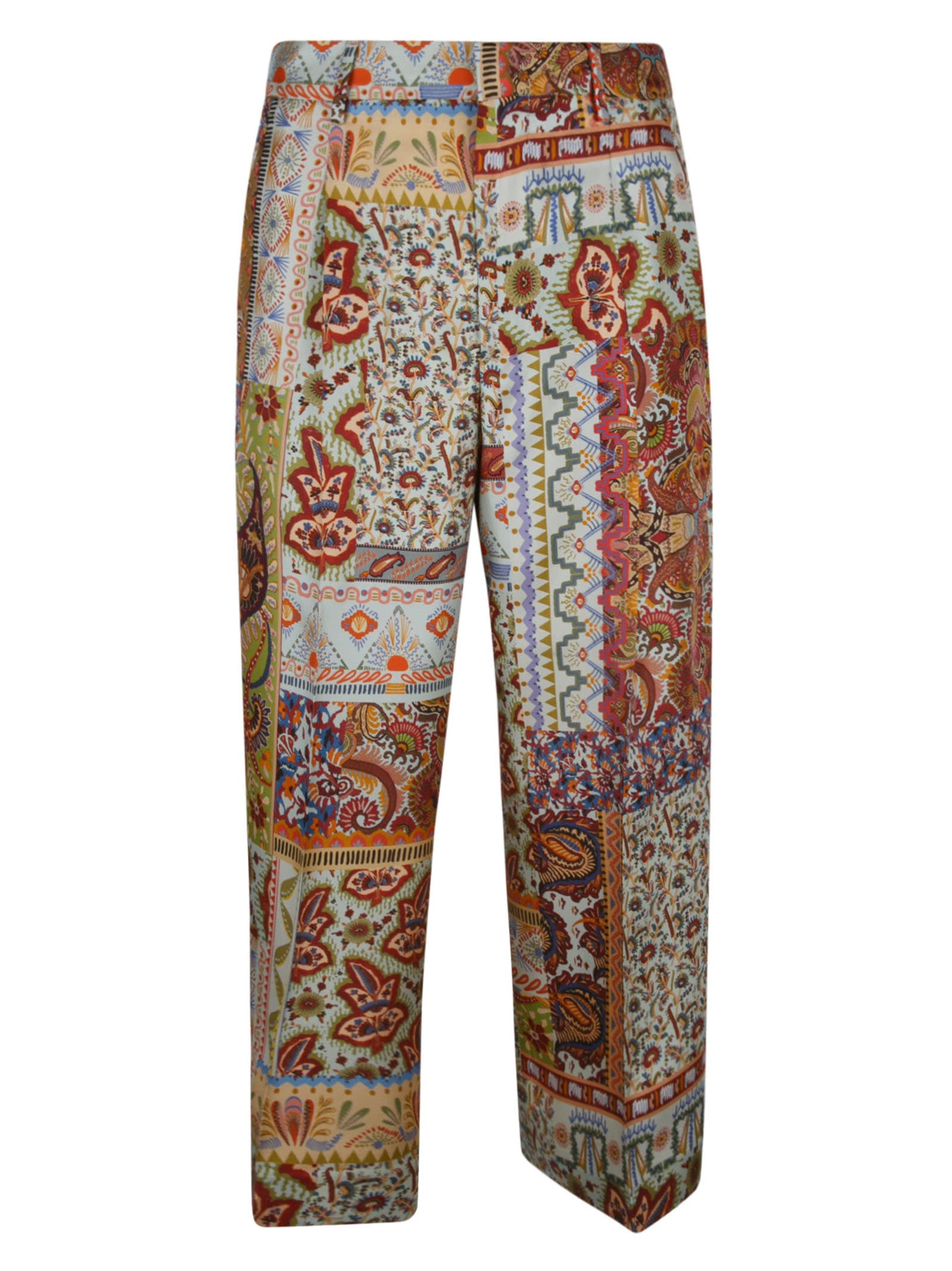 Etro Paisley Print Silk Trousers