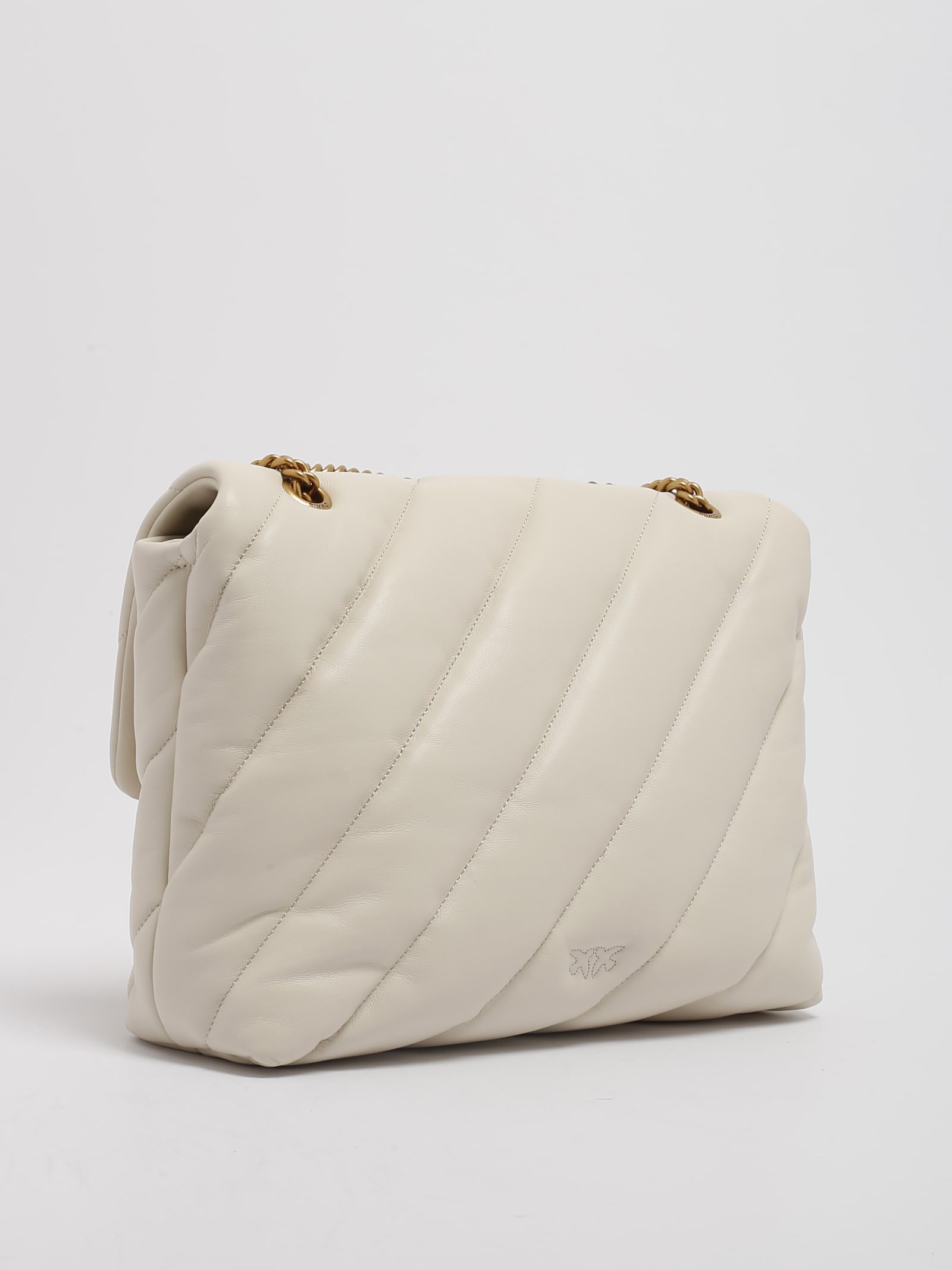 Shop Pinko Love Puff Big Shoulder Bag In Bianco