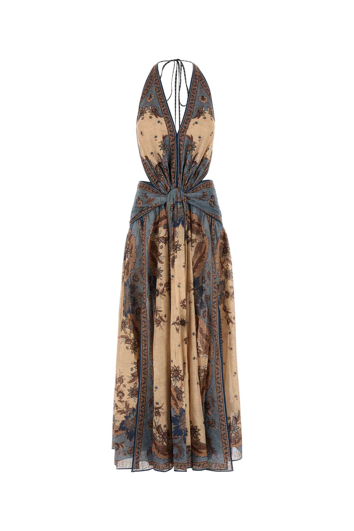 Zimmermann Printed Cotton Ascension Dress In Neutral