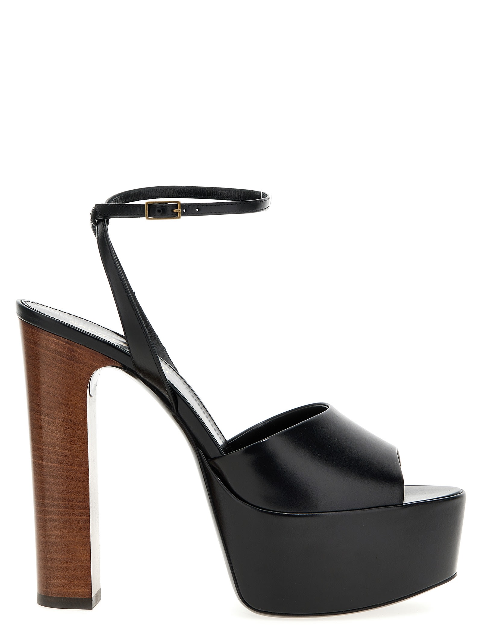 Shop Saint Laurent Jodie Sandals In Black