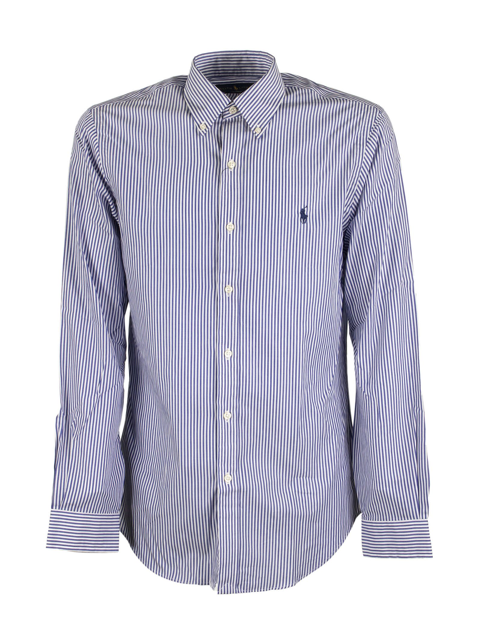 slim fit striped poplin shirt