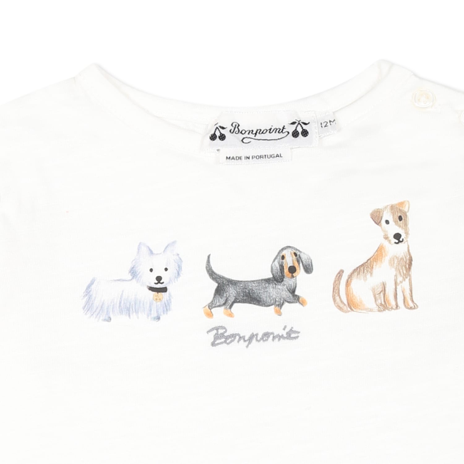 Shop Bonpoint White T-shirt For Babykids With Dog Print