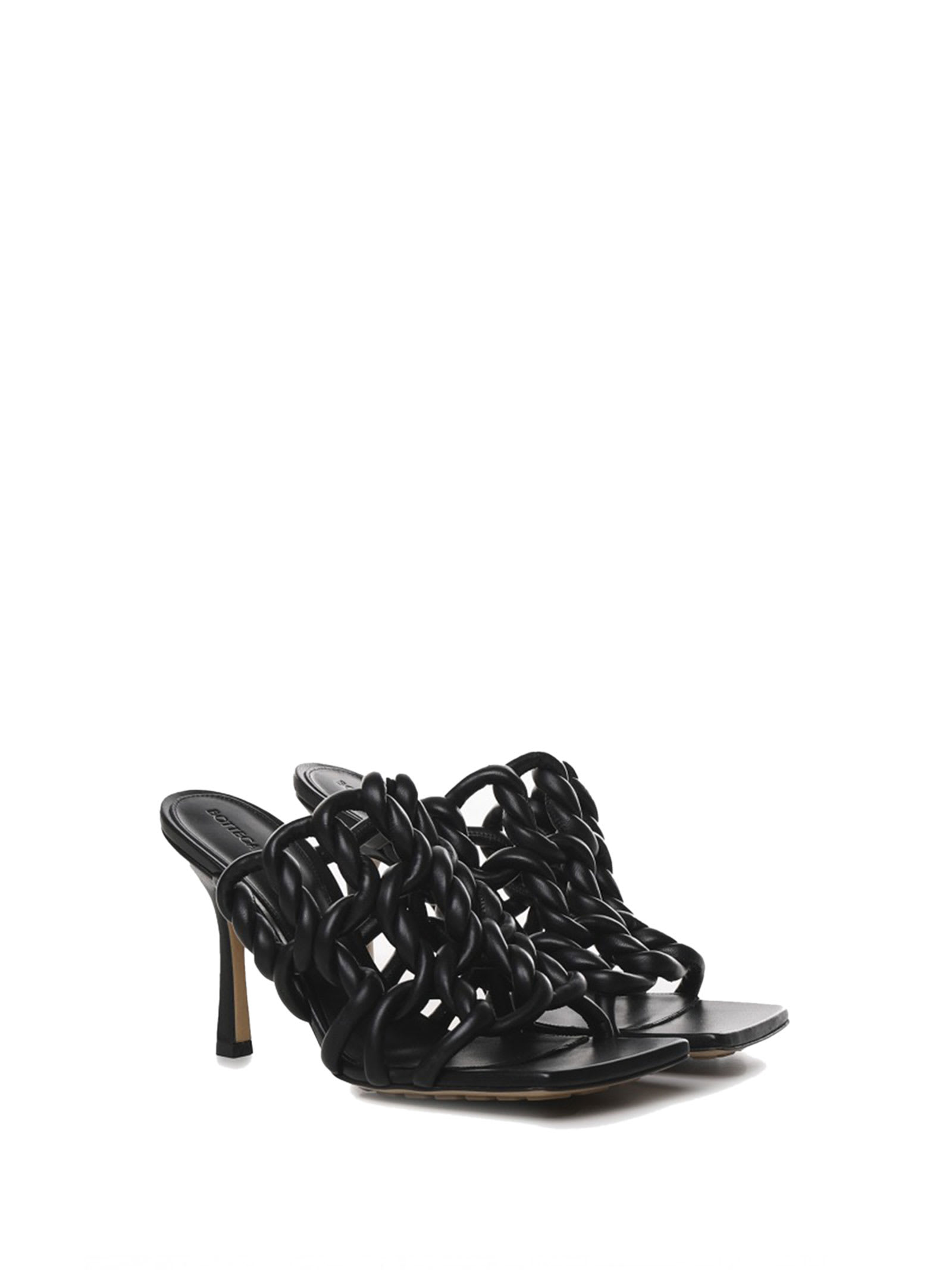Bottega Veneta Twisted-straps Leather Mules In Black