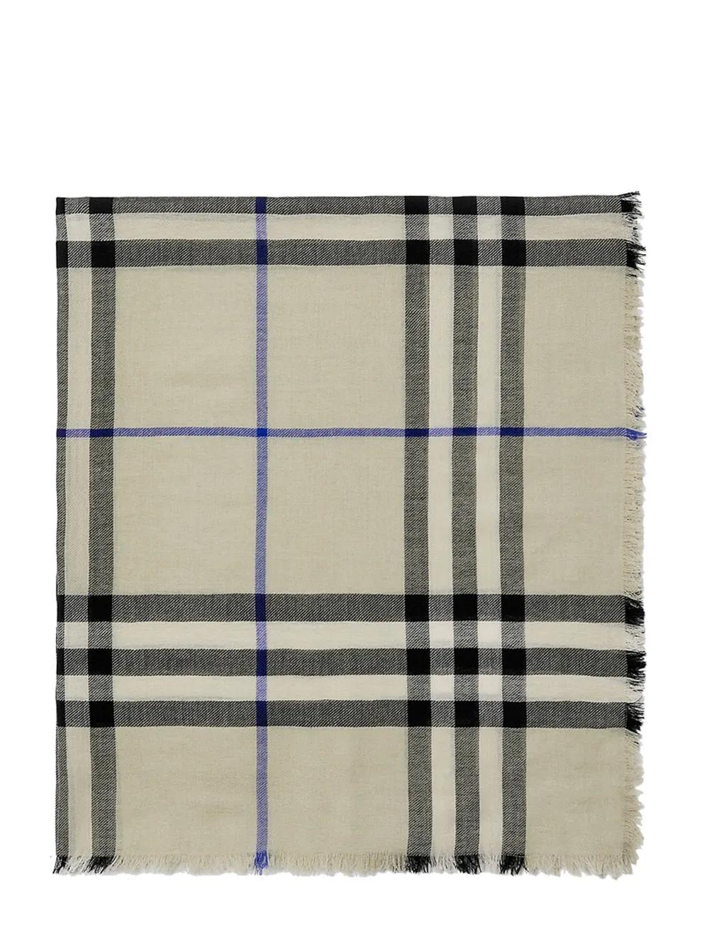 Shop Burberry Checked Scarf In Neutrals