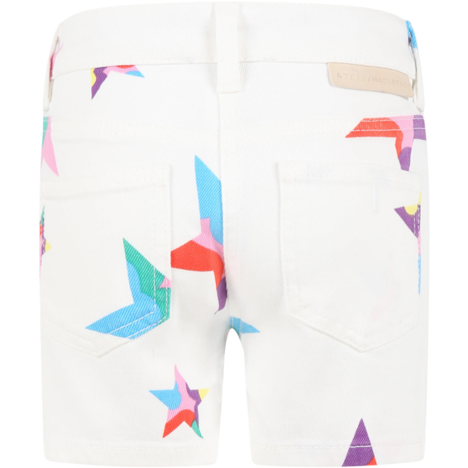 Shop Stella Mccartney White Shorts For Girl With Stars