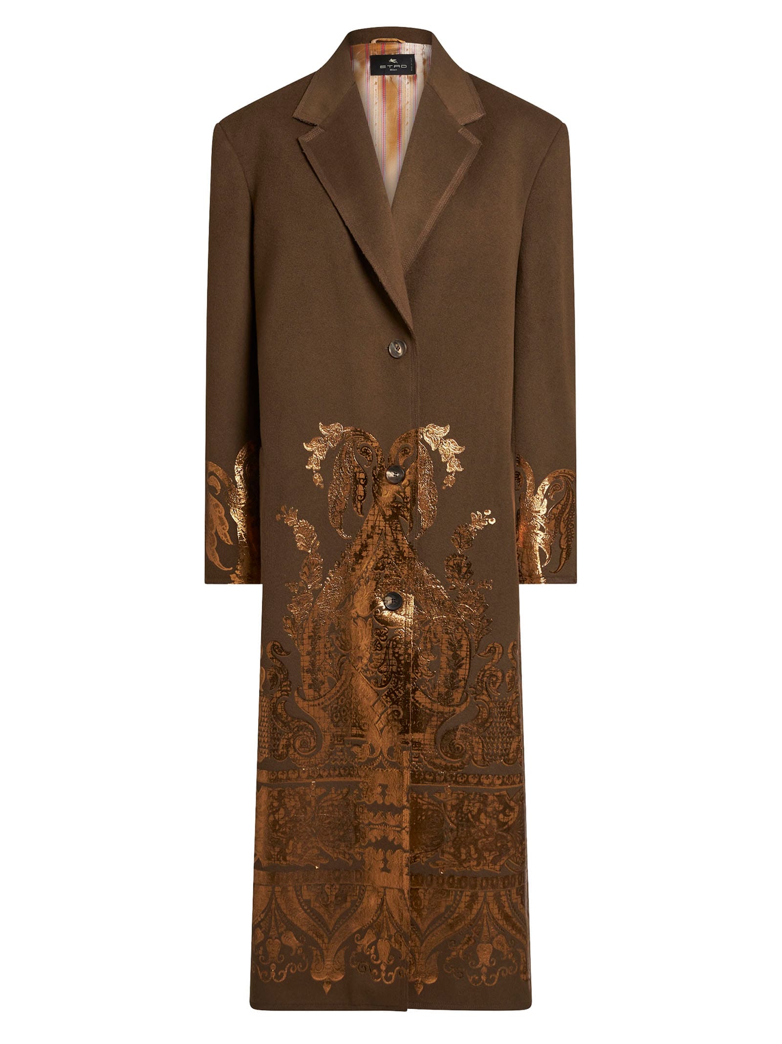 Shop Etro Coat In Brown