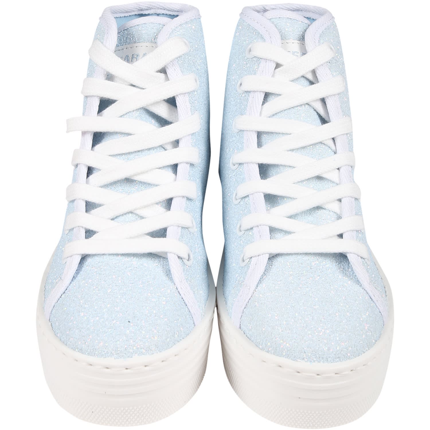 Shop Chiara Ferragni Light Blue Sneakers For Girl With Wink