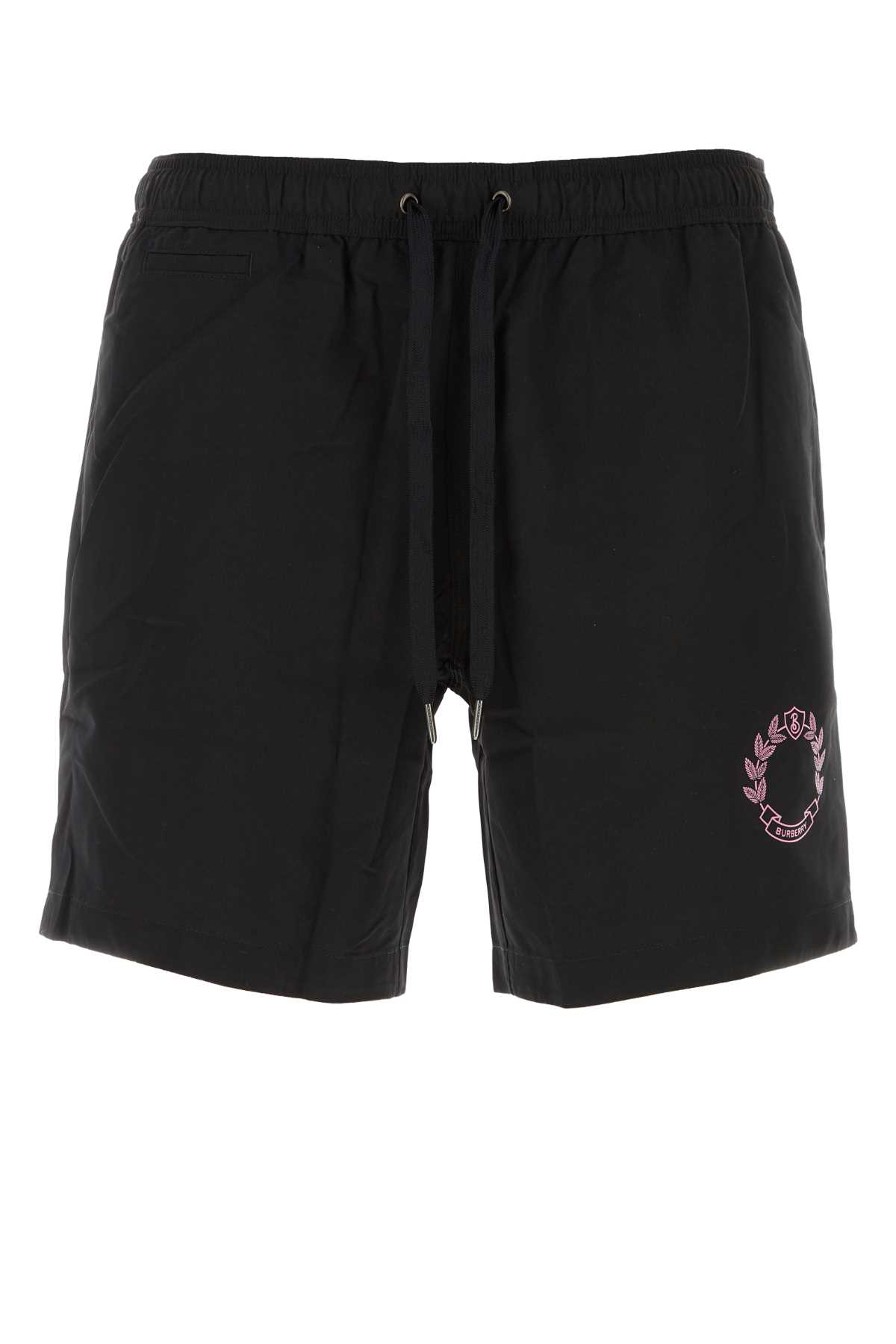 Black Polyester Swimming Shorts