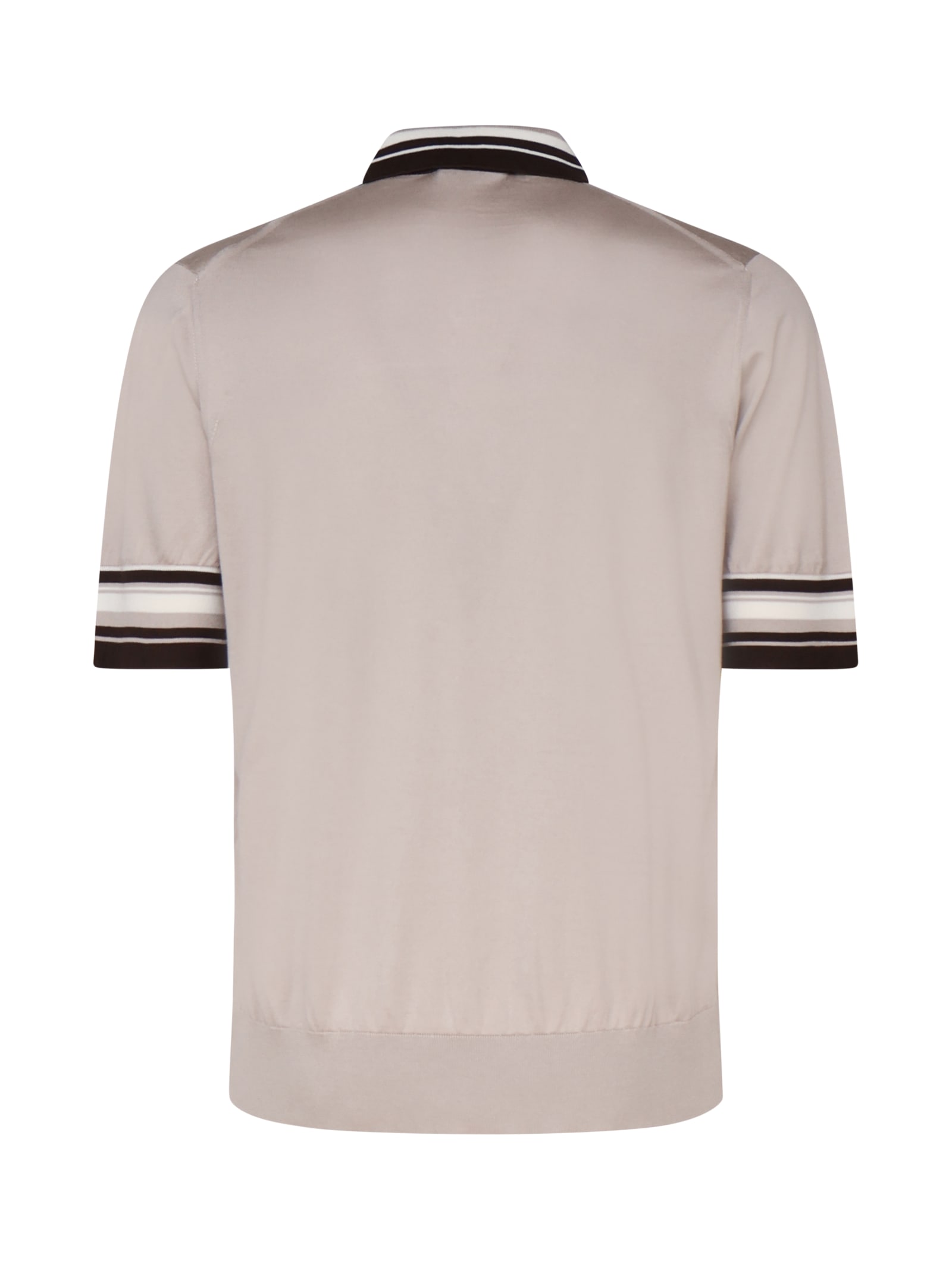 Shop Dolce & Gabbana Polo Shirt With Logo On The Chest In Grey