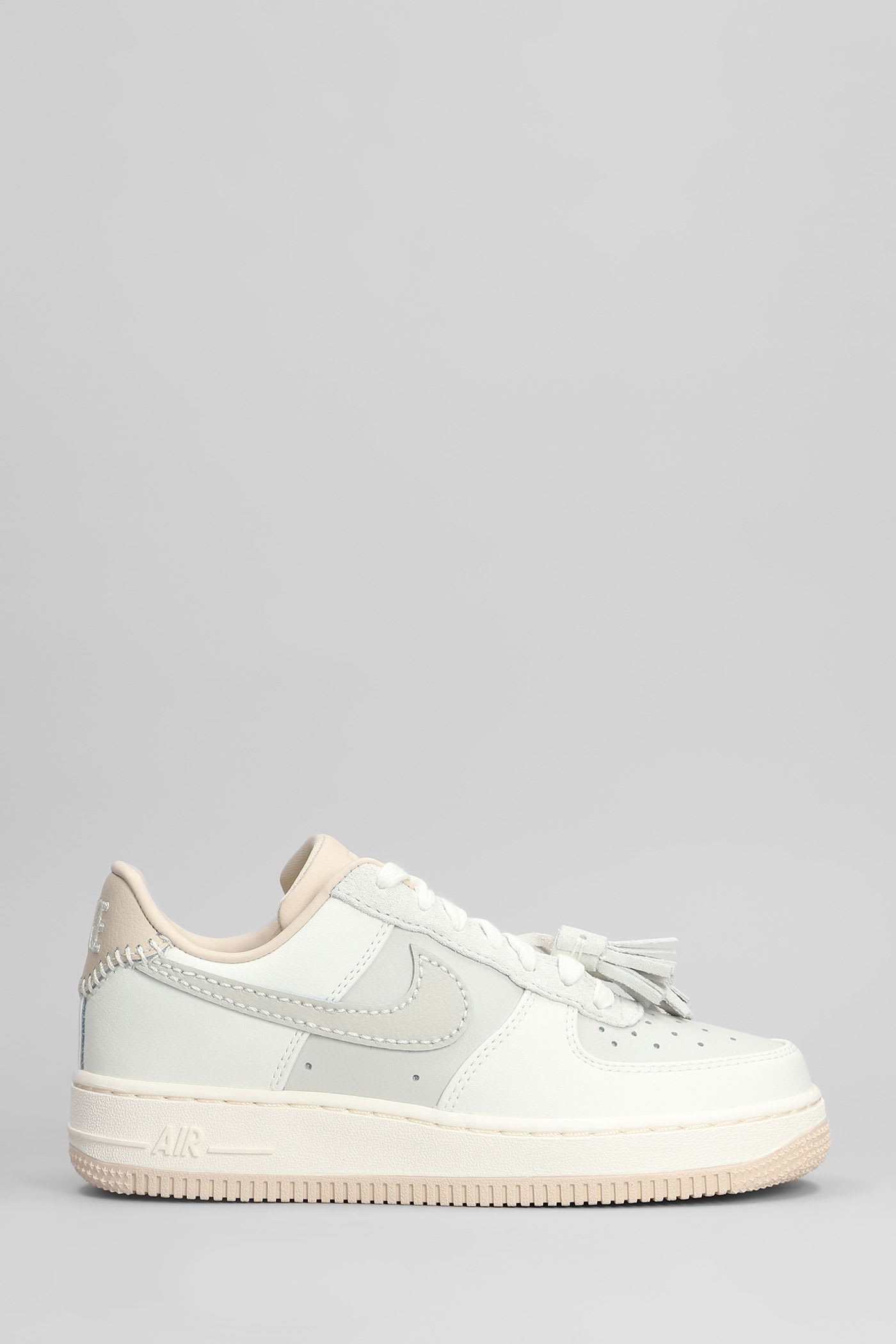 Nike Air Force 1 07 Sneakers In Beige Leather In White