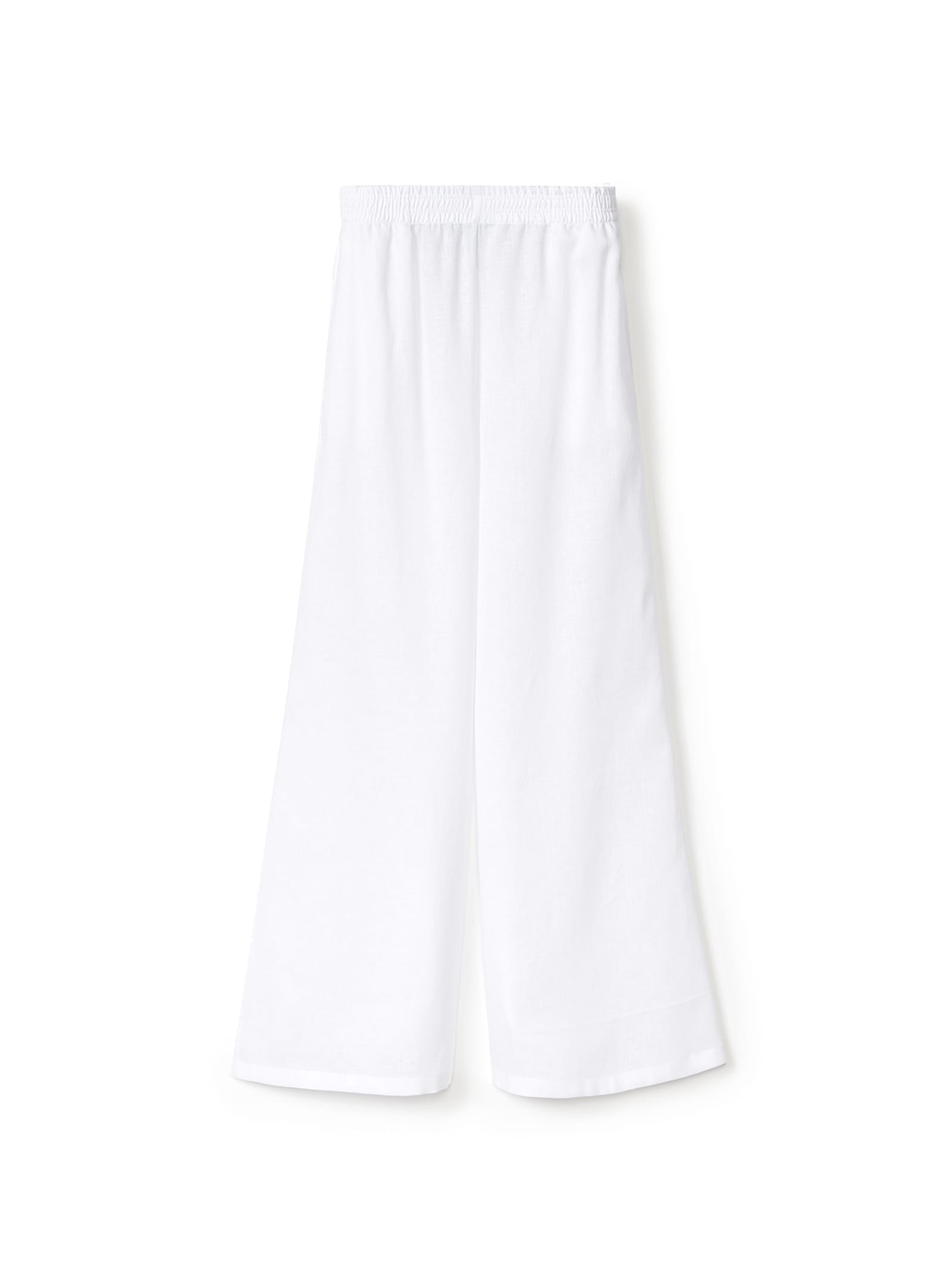 Shop Fabiana Filippi Jogging Trousers In White Silk Satin In Bianco Ottico