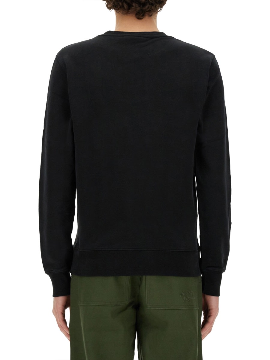 Shop Maison Kitsuné Sweatshirt With Fox Head Patch In Black