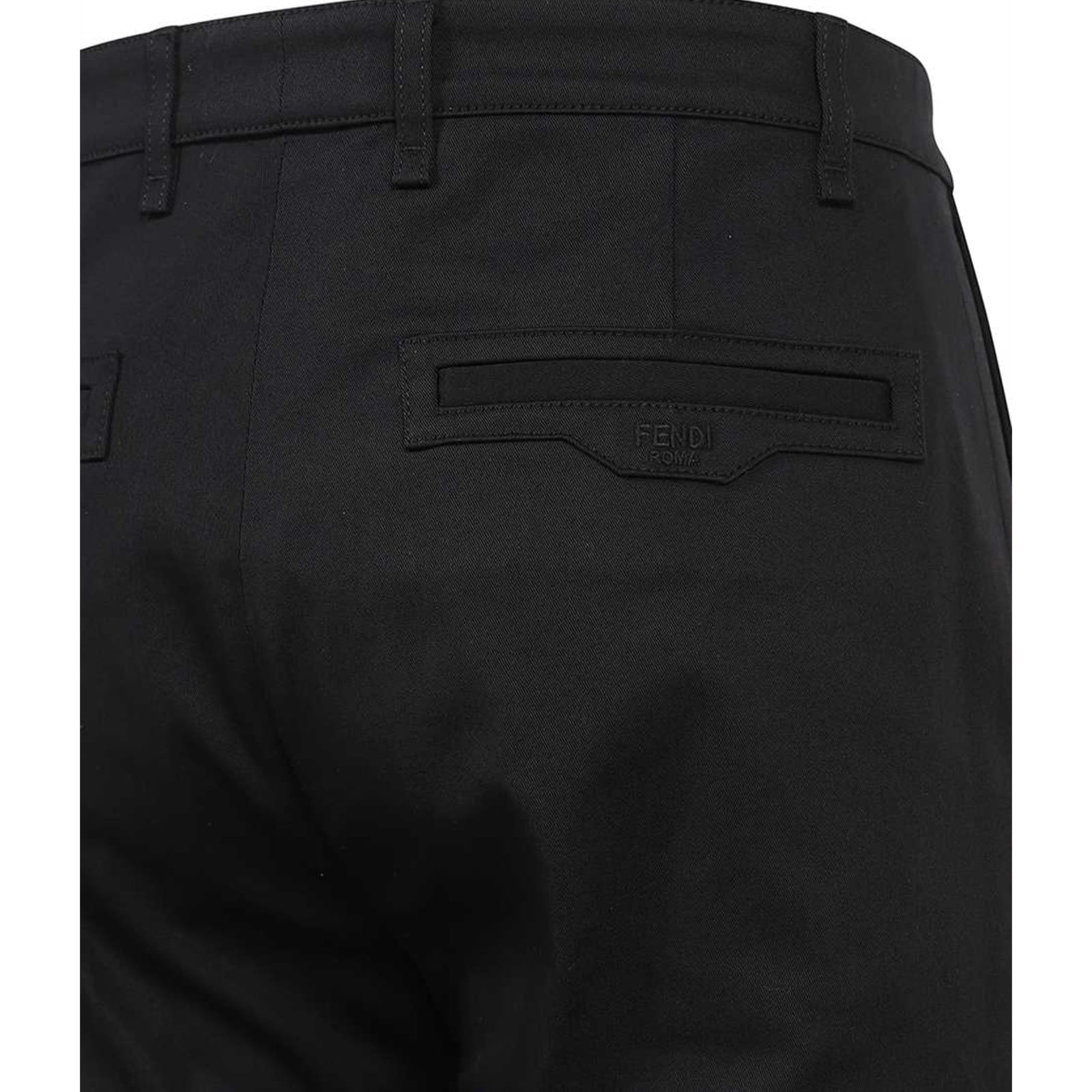 Shop Fendi Cotton Pants In Black