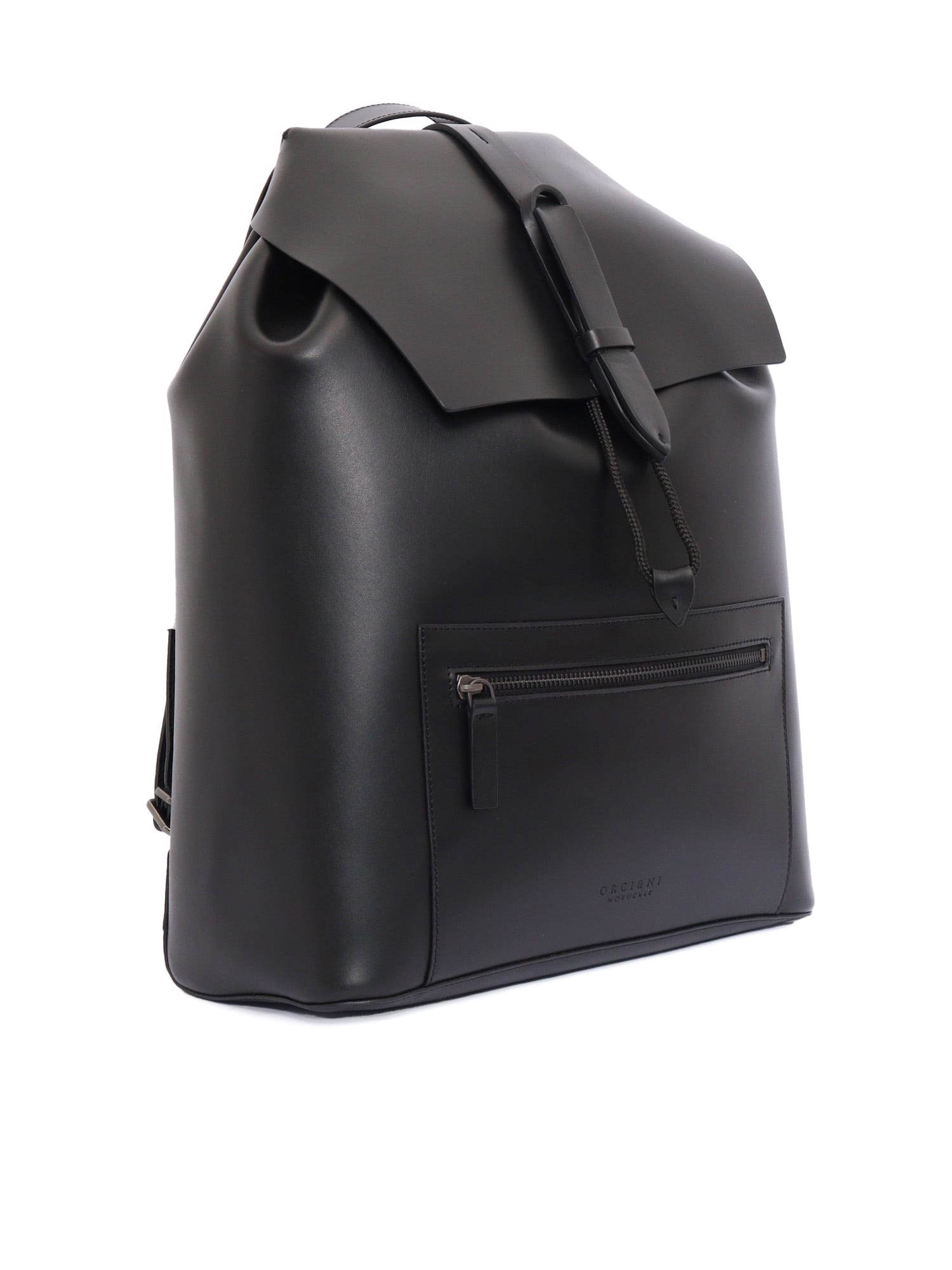 Orciani Alba Leather Backpack In Black