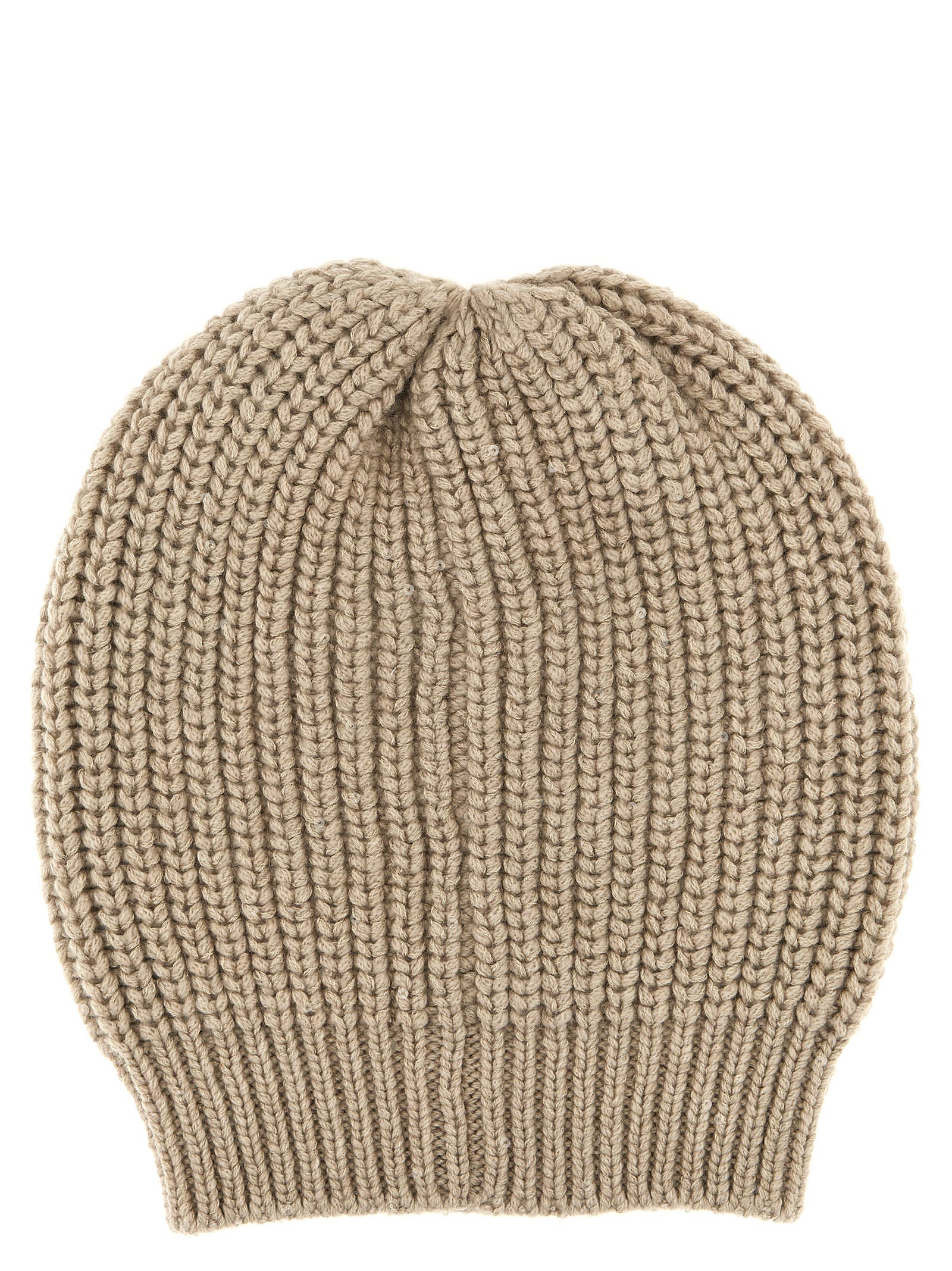 Shop Brunello Cucinelli Sequin Beanie In Beige