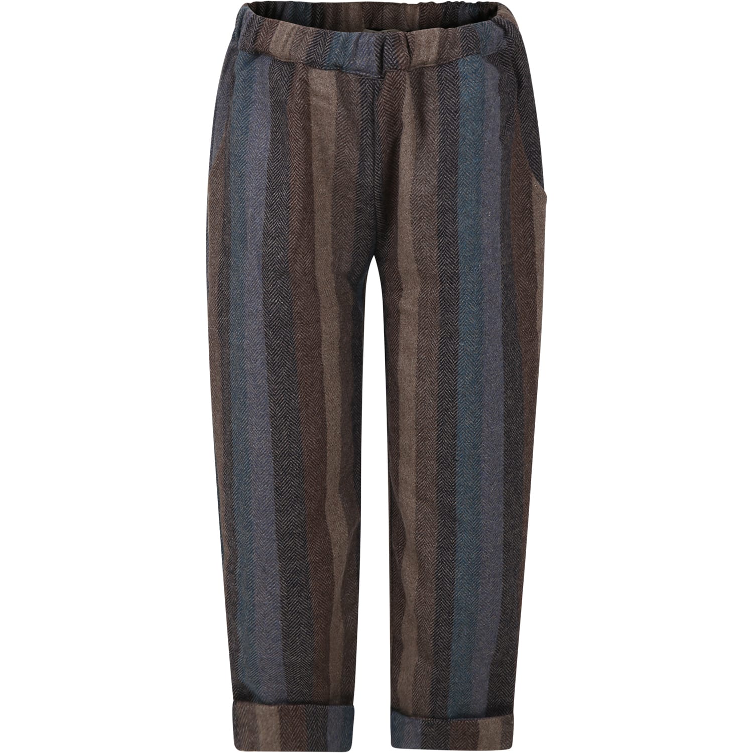 Coco Au Lait Kids' Brown Trousers For Boy In Multicolor